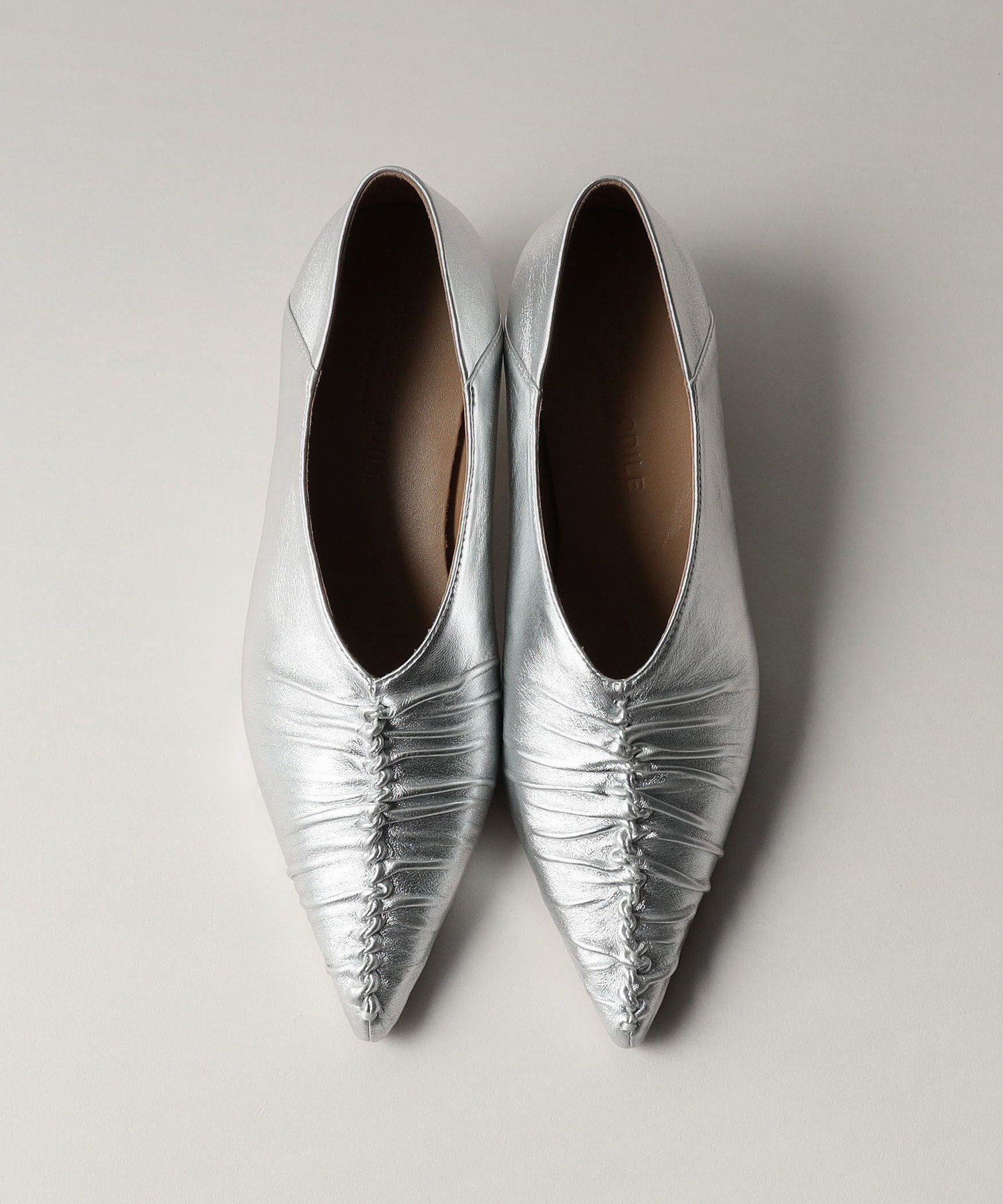 【ユナイテッドアローズ/UNITED ARROWS】のギャザー2WAY パンプス35↑ インテリア・キッズ・メンズ・レディースファッション・服の通販 founy(ファニー) 　ファッション　Fashion　レディースファッション　Fashion for Women　ギャザー　Gathered, Ruffled　シルバー　Silver, Metallic Silver　ミュール　Mule, Backless Shoes　アウトレット　Outlet / Clearance　おすすめ　Recommended / Our Picks　SILVER|ID: prp329100004828512 ipo3291000000035140608