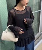 【チャオパニックティピー/CIAOPANIC TYPY】の【レイヤードにおすすめ】フロッキードットチュールフリルトップス 人気、トレンドファッション・服の通販 founy(ファニー) ファッション Fashion レディースファッション Fashion for Women トップス・カットソー Cut & Sew Tops インナー Innerwear カーディガン Cardigan, Knitwear キャミワンピース Cami Dress, Slip Dress ギャザー Gathered, Ruffled シンプル Simple, Minimal ジャケット Jacket, Outerwear スラックス Slacks, Dress Pants タイトスカート Pencil Skirt, Tight Skirt チュール Tulip, Tulip Motif デニム Denim, Jeans Material ドット Polka Dot, Dot Pattern フリル Frill, Ruffle ボトム Bottoms, Lower Wear ミックス Mix, Mixed Style おすすめ Recommended / Our Picks thumbnail ブラック|ID: prp329100004828548 ipo3291000000035140876