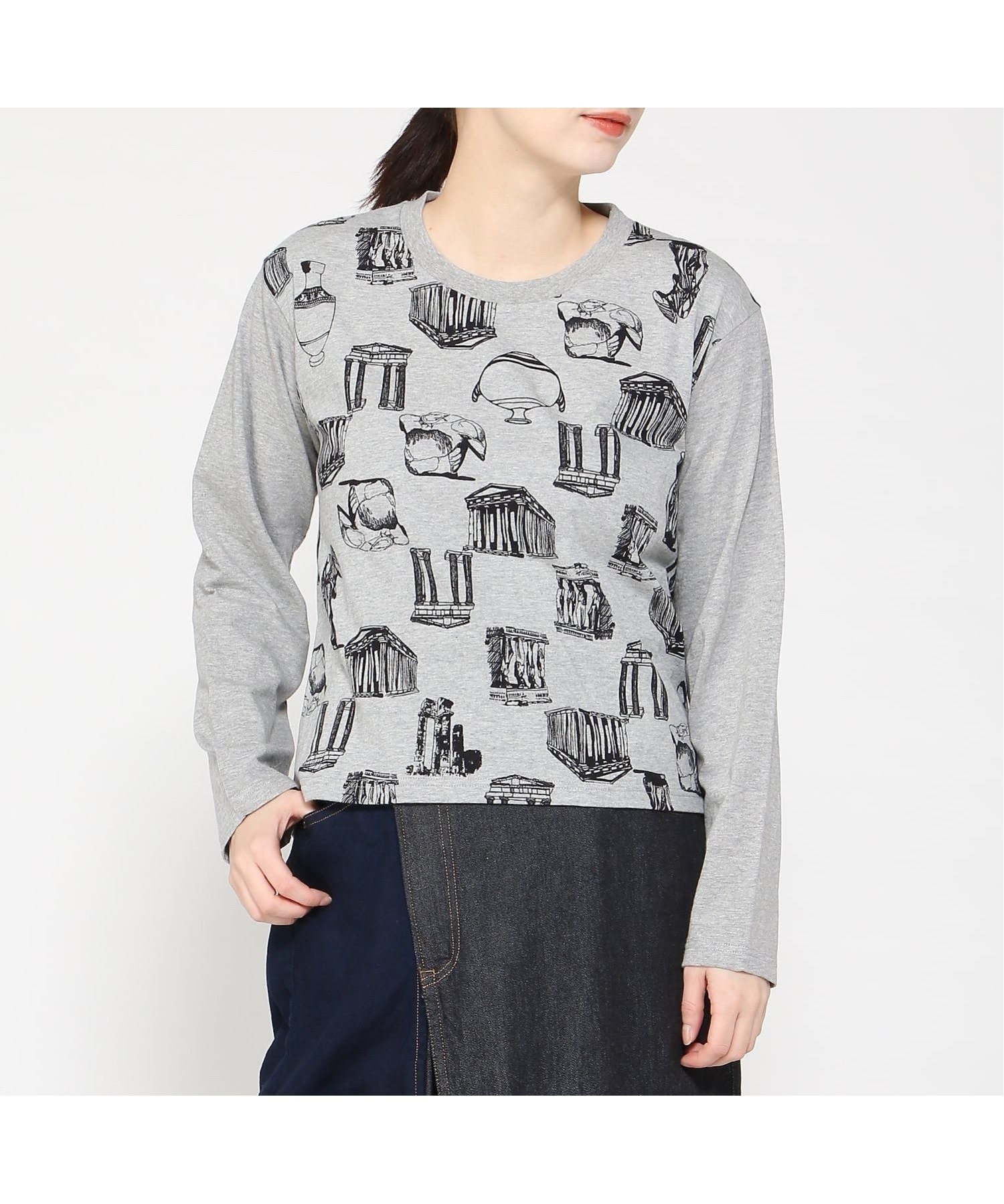 【ゴム/gomme】のパルテノンドレープT 人気、トレンドファッション・服の通販 founy(ファニー) 　ファッション　Fashion　レディースファッション　Fashion for Women　カーディガン　Cardigan, Knitwear　シンプル　Simple, Minimal　スニーカー　Sneakers, Trainers　ドレープ　Drape, Draping Fabric　バルーン　Balloon, Balloon Silhouette　プリント　Print, Printed Pattern　ベーシック　Basic, Essential　ポケット　Pocket, Pocket Detail　ミックス　Mix, Mixed Style　モノトーン　Monotone, Black and White　今季　This Season, Current Season　 other-1|ID: prp329100004828553 ipo3291000000035140900