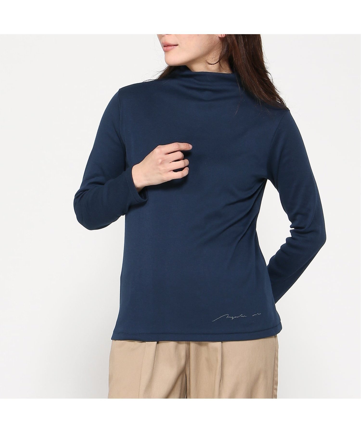 【マジェンタ/MAGENTA】のMAGENTA/フライス5センチボトルネック長袖着丈ロング インテリア・キッズ・メンズ・レディースファッション・服の通販 founy(ファニー) 　ファッション　Fashion　レディースファッション　Fashion for Women　トップス・カットソー　Cut & Sew Tops　インナー　Innerwear　ボトルネック　Bottle Neck, Mock Neck　ロング　Long, Long-Length　長袖　Long Sleeve, Full Sleeve　ネイビー|ID: prp329100004828554 ipo3291000000035140917