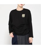 【ゴム/gomme】のサイド2タックT 人気、トレンドファッション・服の通販 founy(ファニー) ファッション Fashion レディースファッション Fashion for Women かぎ針 Crochet タフタ Taffeta, Structured Fabric デニム Denim, Jeans Material プリント Print, Printed Pattern ポケット Pocket, Pocket Detail モチーフ Motif, Design Theme thumbnail 黒|ID: prp329100004828555 ipo3291000000035140916