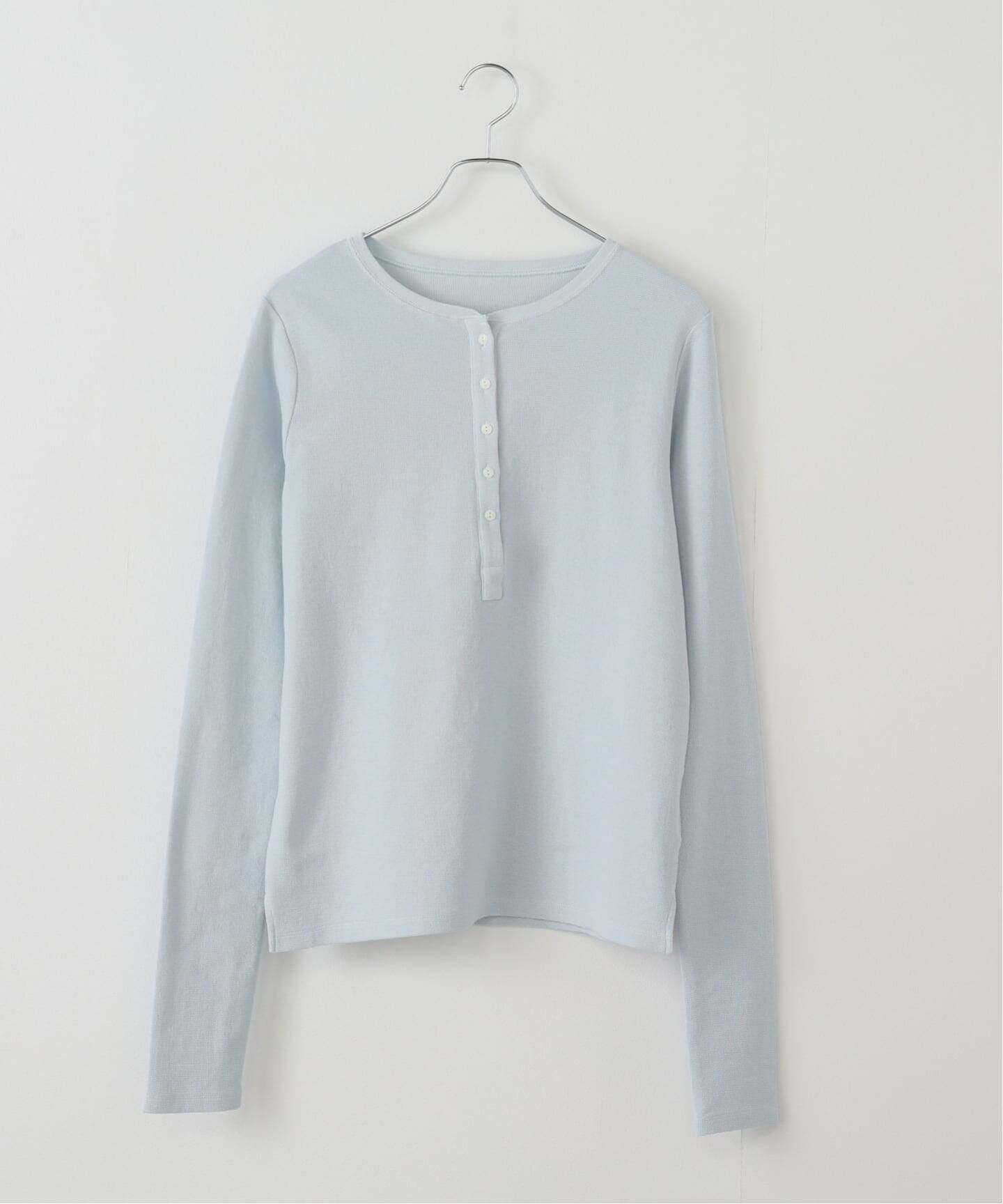 【フレームワーク/FRAMeWORK】のミニワッフルヘンリーネック インテリア・キッズ・メンズ・レディースファッション・服の通販 founy(ファニー) 　ファッション　Fashion　レディースファッション　Fashion for Women　インナー　Innerwear　ベーシック　Basic, Essential　リラックス　Relax, Relaxed Fit　ルーズ　Loose, Oversized　ブルー A|ID: prp329100004828564 ipo3291000000035141009