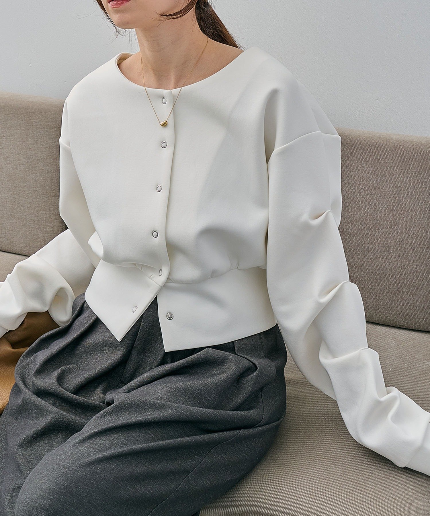 【カプリシューレマージュ/CAPRICIEUX LEMAGE】のダンボールタックスリーブカーディガン 人気、トレンドファッション・服の通販 founy(ファニー) 　ファッション　Fashion　レディースファッション　Fashion for Women　トップス・カットソー　Cut & Sew Tops　カーディガン・羽織り　Layered Style Cardigans　おすすめ　Recommended / Our Picks　スウェット / スエット　Sweatshirt, Sweatwear　デニム　Denim, Jeans Material　フォルム　Silhouette, Form　ボトム　Bottoms, Lower Wear　マキシ　Maxi, Full Length　レース　Lace, Lace Fabric　エレガント 上品　Elegant　 other-1|ID: prp329100004828567 ipo3291000000035141044