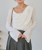 【カプリシューレマージュ/CAPRICIEUX LEMAGE】のドレープアシメネックT 人気、トレンドファッション・服の通販 founy(ファニー) ファッション Fashion レディースファッション Fashion for Women おすすめ Recommended / Our Picks アシンメトリー Asymmetrical Style インナー Innerwear カットソー Cut and Sewn Top ギャザー Gathered, Ruffled ジャケット Jacket, Outerwear スリーブ Sleeve, Long Sleeve / Short Sleeve ドレープ Drape, Draping Fabric フレア Flare, Flared ワイド Wide, Wide Fit thumbnail ホワイト|ID: prp329100004828569 ipo3291000000035141068