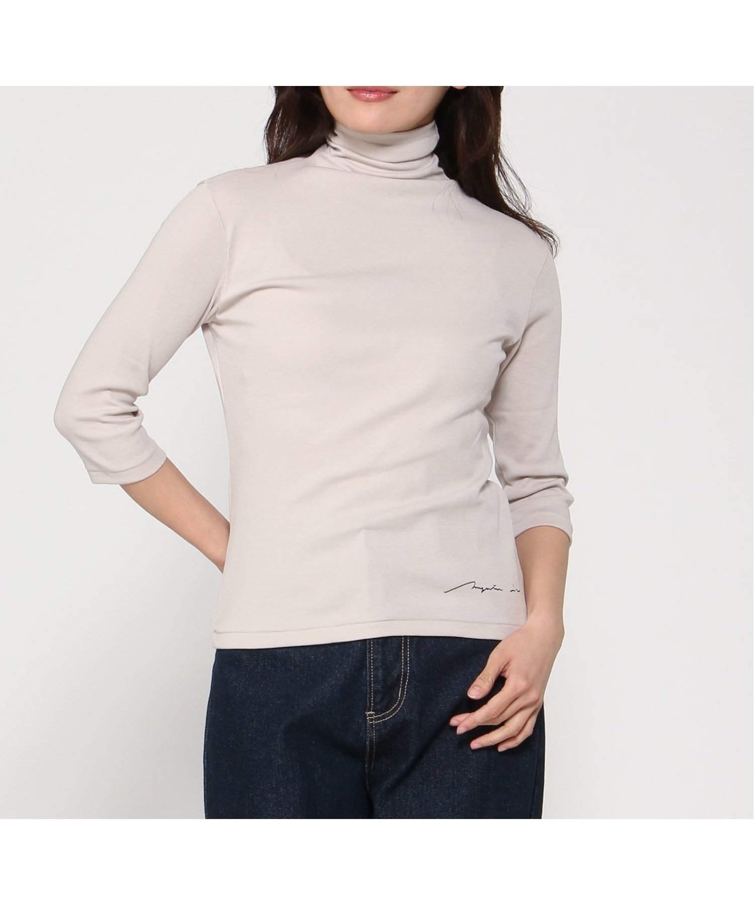 【マジェンタ/MAGENTA】のMAGENTA/フライス12センチボトル7分袖 インテリア・キッズ・メンズ・レディースファッション・服の通販 founy(ファニー) 　ファッション　Fashion　レディースファッション　Fashion for Women　トップス・カットソー　Cut & Sew Tops　ボトルネック　Bottle Neck, Mock Neck　シャネル杢|ID: prp329100004828574 ipo3291000000035141145