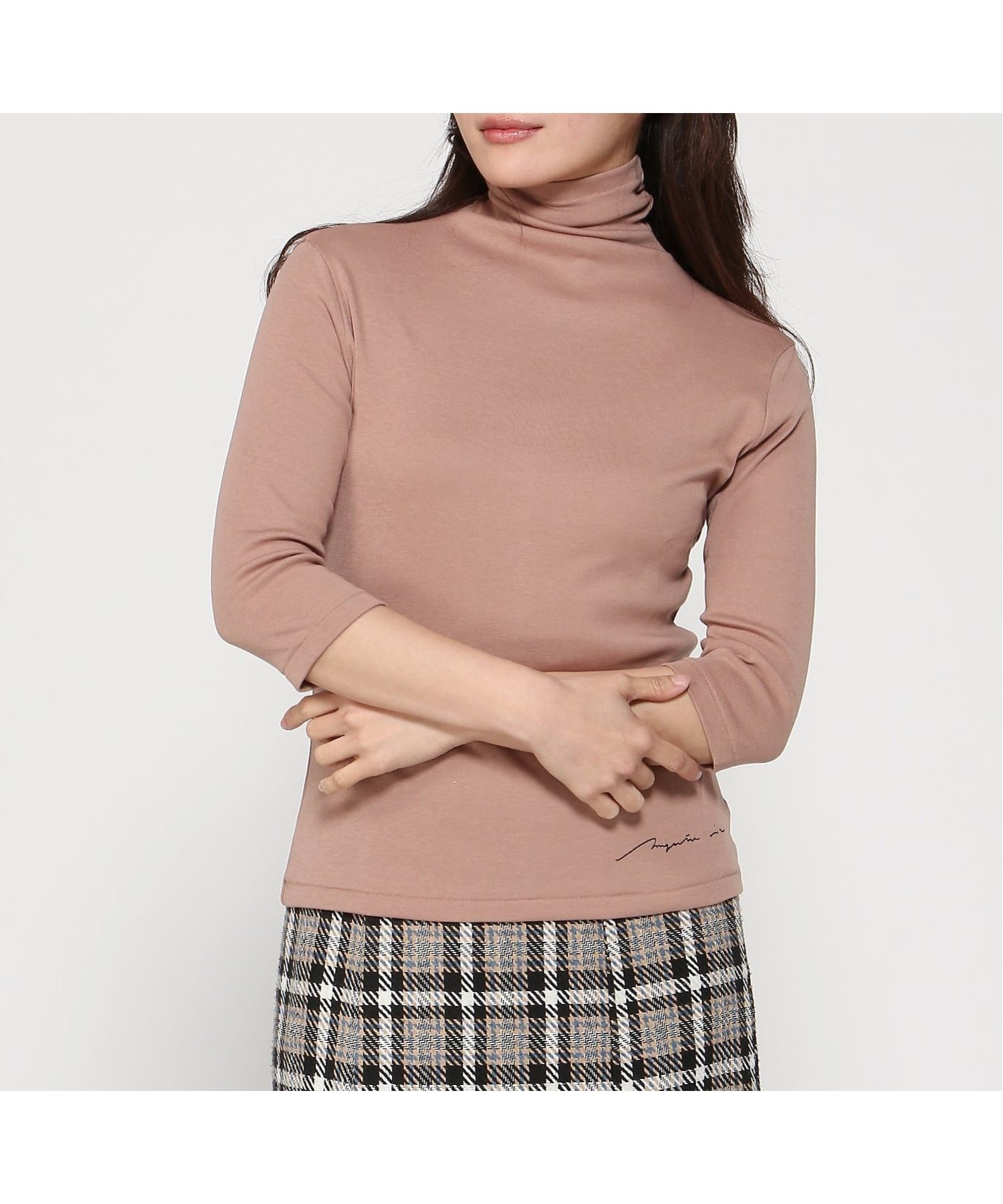 【マジェンタ/MAGENTA】のMAGENTA/フライス12センチボトル7分袖 インテリア・キッズ・メンズ・レディースファッション・服の通販 founy(ファニー) 　ファッション　Fashion　レディースファッション　Fashion for Women　トップス・カットソー　Cut & Sew Tops　ボトルネック　Bottle Neck, Mock Neck　スモーキーピンク杢|ID: prp329100004828574 ipo3291000000035141147