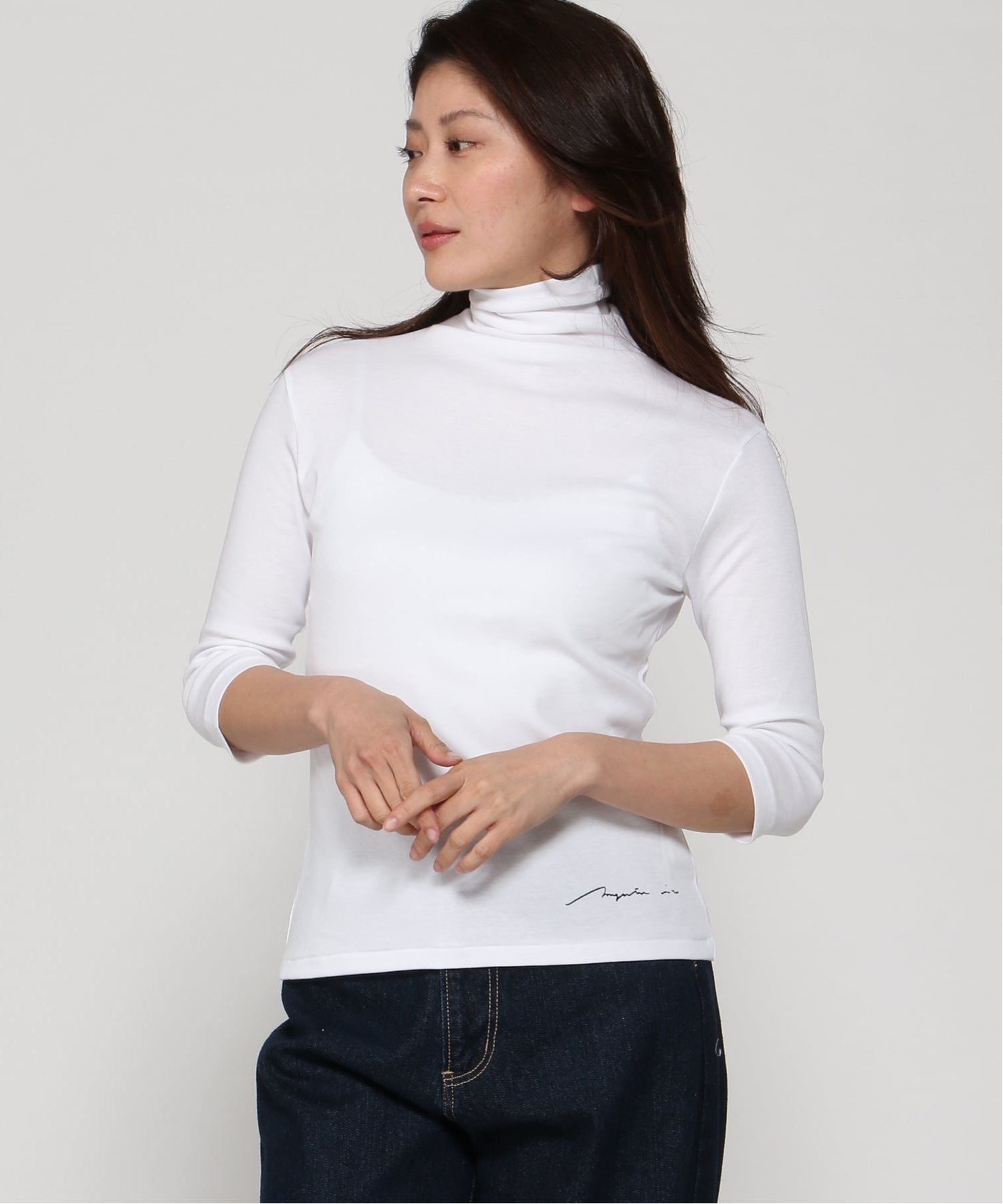 【マジェンタ/MAGENTA】のMAGENTA/フライス12センチボトル7分袖 インテリア・キッズ・メンズ・レディースファッション・服の通販 founy(ファニー) 　ファッション　Fashion　レディースファッション　Fashion for Women　トップス・カットソー　Cut & Sew Tops　ボトルネック　Bottle Neck, Mock Neck　ホワイト|ID: prp329100004828574 ipo3291000000035141151