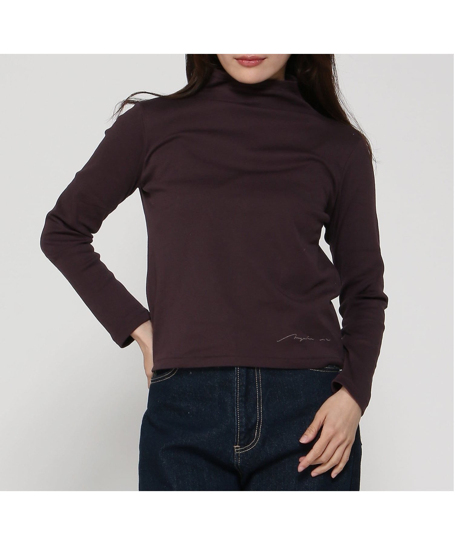 【マジェンタ/MAGENTA】のMAGENTA/フライス5センチボトルネック長袖 インテリア・キッズ・メンズ・レディースファッション・服の通販 founy(ファニー) 　ファッション　Fashion　レディースファッション　Fashion for Women　トップス・カットソー　Cut & Sew Tops　シンプル　Simple, Minimal　ボトルネック　Bottle Neck, Mock Neck　長袖　Long Sleeve, Full Sleeve　チューリップネイビー杢|ID: prp329100004828577 ipo3291000000035141172