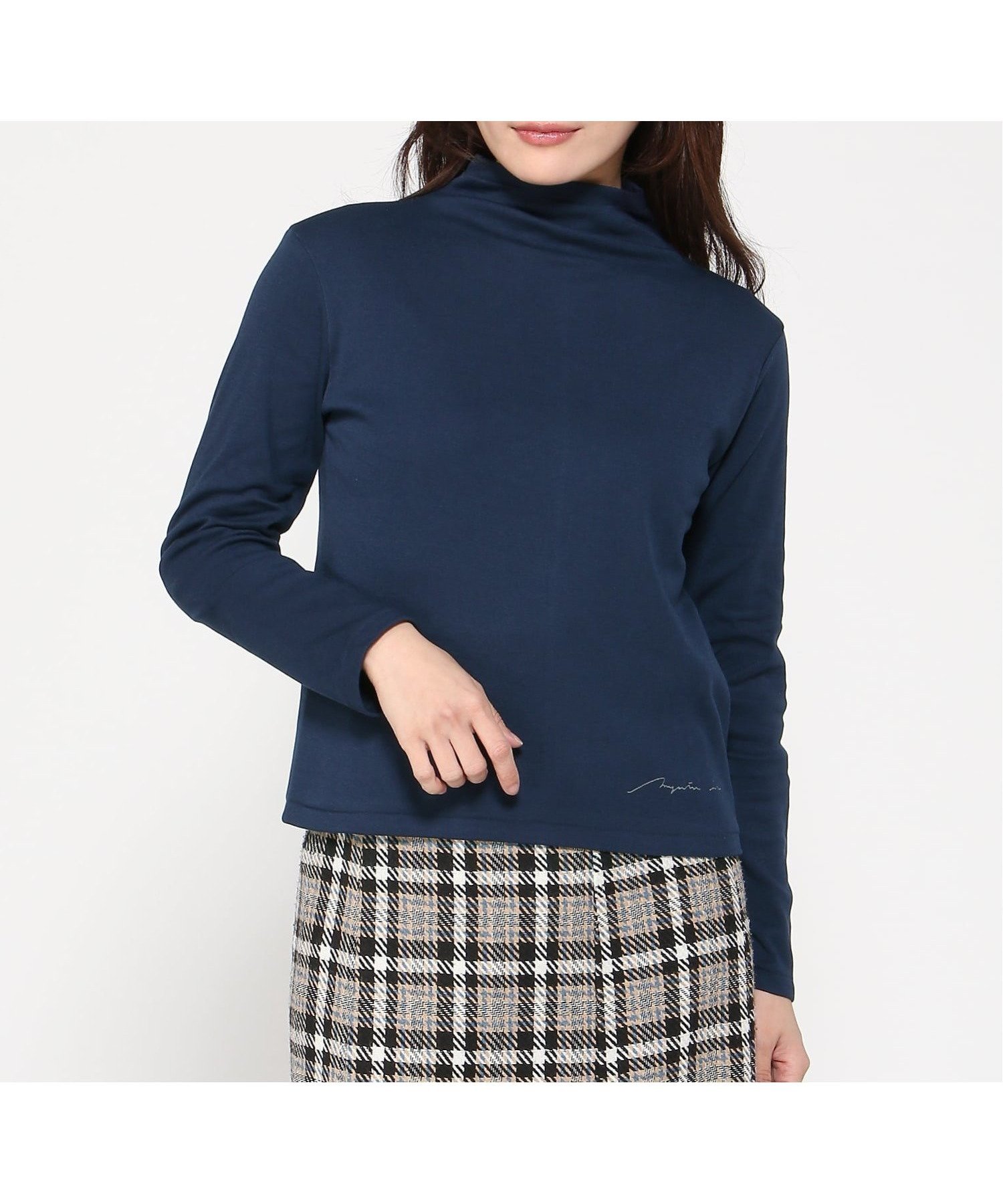 【マジェンタ/MAGENTA】のMAGENTA/フライス5センチボトルネック長袖 インテリア・キッズ・メンズ・レディースファッション・服の通販 founy(ファニー) 　ファッション　Fashion　レディースファッション　Fashion for Women　トップス・カットソー　Cut & Sew Tops　シンプル　Simple, Minimal　ボトルネック　Bottle Neck, Mock Neck　長袖　Long Sleeve, Full Sleeve　ネイビー|ID: prp329100004828577 ipo3291000000035141173