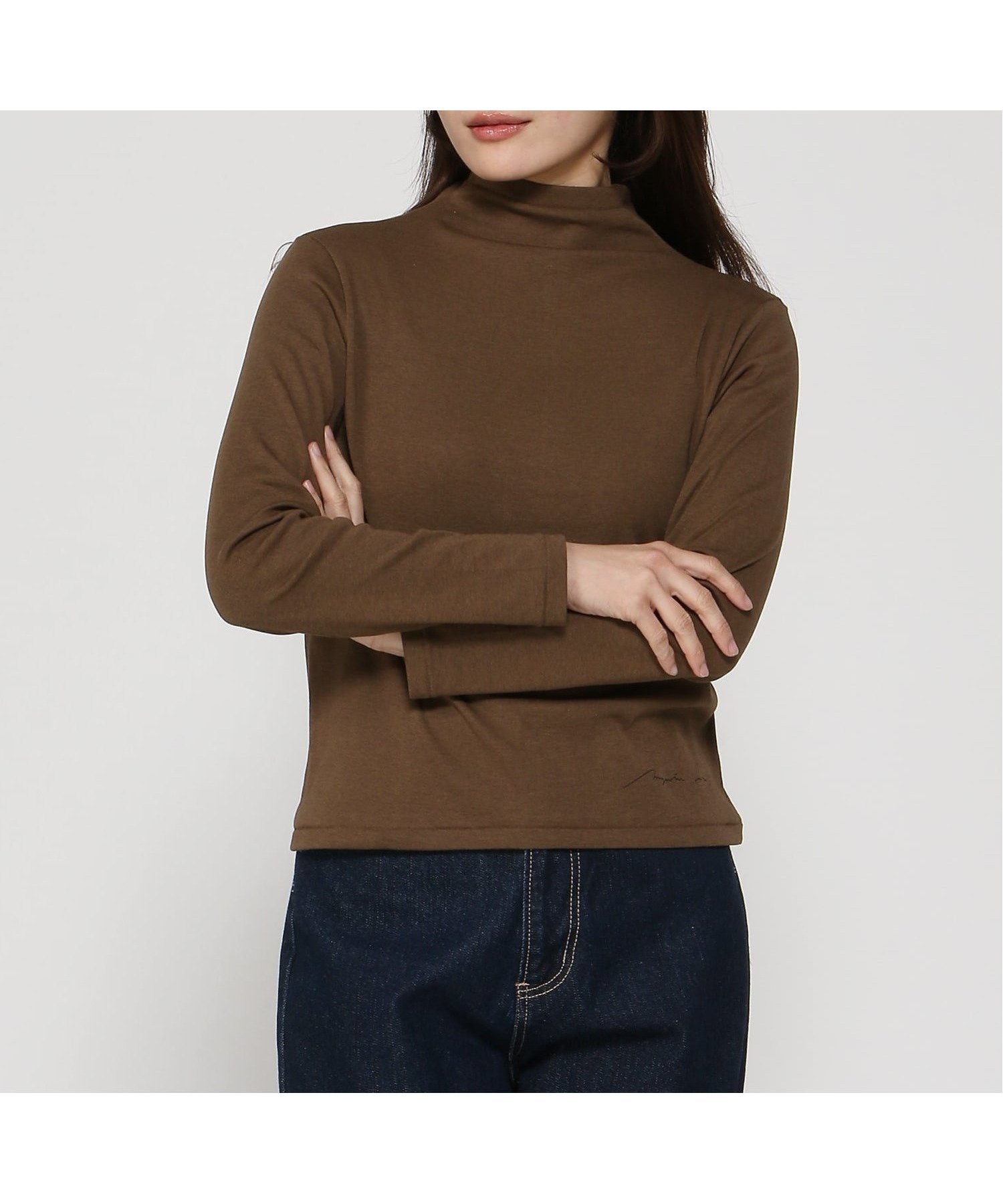 【マジェンタ/MAGENTA】のMAGENTA/フライス5センチボトルネック長袖 インテリア・キッズ・メンズ・レディースファッション・服の通販 founy(ファニー) 　ファッション　Fashion　レディースファッション　Fashion for Women　トップス・カットソー　Cut & Sew Tops　シンプル　Simple, Minimal　ボトルネック　Bottle Neck, Mock Neck　長袖　Long Sleeve, Full Sleeve　ブラウン杢|ID: prp329100004828577 ipo3291000000035141176