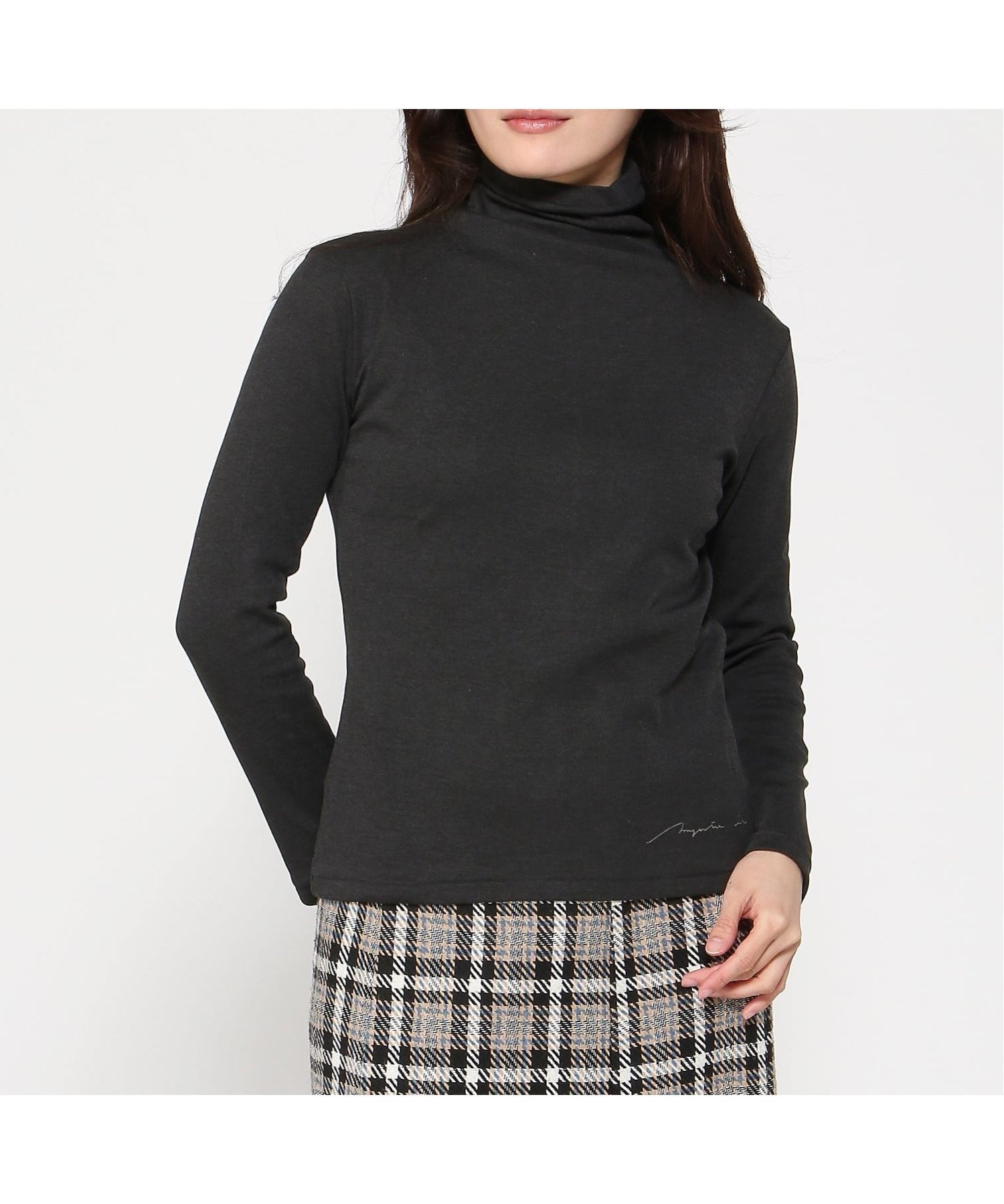 【マジェンタ/MAGENTA】のMAGENTA/フライス12センチボトルネック長袖 インテリア・キッズ・メンズ・レディースファッション・服の通販 founy(ファニー) 　ファッション　Fashion　レディースファッション　Fashion for Women　トップス・カットソー　Cut & Sew Tops　カーディガン　Cardigan, Knitwear　ボトルネック　Bottle Neck, Mock Neck　エレガント 上品　Elegant　長袖　Long Sleeve, Full Sleeve　ダークチャコール杢|ID: prp329100004828578 ipo3291000000035141197