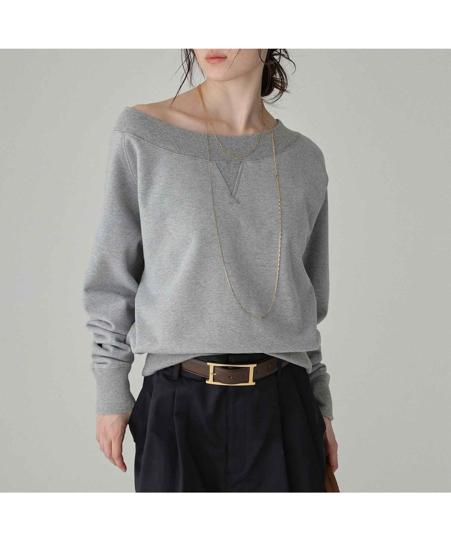 【バビロン/BABYLONE / KIDS】のボートネック裏毛プルオーバー 人気、トレンドファッション・服の通販 founy(ファニー) 　ファッション　Fashion　キッズファッション　Fashion for Kids　トップス・カットソー　Cut & Sew Tops　インナー　Innerwear　カットソー　Cut and Sewn Top　クロップド　Cropped, Short Length　シンプル　Simple, Minimal　スウェット / スエット　Sweatshirt, Sweatwear　トレンド　Trend, Trending Now　バランス　Balance, Style Balance　ワンショル　One Shoulder, Asymmetrical　再入荷　Restock / Back in Stock　おすすめ　Recommended / Our Picks　 other-1|ID: prp329100004828593 ipo3291000000035141464