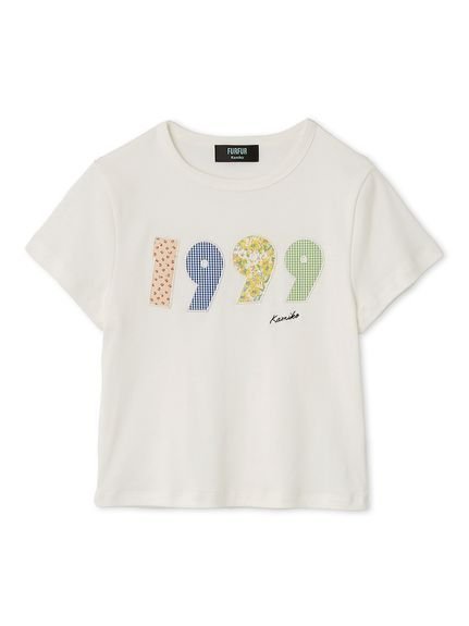 【ファーファー/FURFUR】の【上國料萌衣コラボ】1999アップリケTシャツ 人気、トレンドファッション・服の通販 founy(ファニー) 　ファッション　Fashion　レディースファッション　Fashion for Women　トップス・カットソー　Cut & Sew Tops　シャツ・ブラウス・オフィスカジュアル　Elegant Blouses & Button-Ups　ロングTシャツ・Tシャツ　Longline T-Shirts & Tees　コラボ　Collaboration, Collab　コンパクト　Compact, Small Size　スマート　Smart, Elegant　トレンド　Trend, Trending Now　ミニスカート　Mini Skirt, Short Skirt　 other-1|ID: prp329100004828599 ipo3291000000035141499