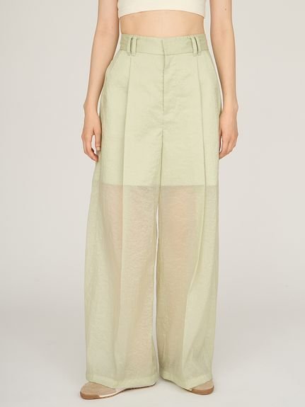 【エミ/emmi】のシアーワイドタックパンツ 人気、トレンドファッション・服の通販 founy(ファニー) 　ファッション　Fashion　レディースファッション　Fashion for Women　パンツ　Pants & Trousers　おすすめ　Recommended / Our Picks　インナー　Innerwear　シアー　Sheer, See-Through　スマート　Smart, Elegant　トレンド　Trend, Trending Now　ポケット　Pocket, Pocket Detail　エレガント 上品　Elegant　 other-1|ID: prp329100004828628 ipo3291000000035141856