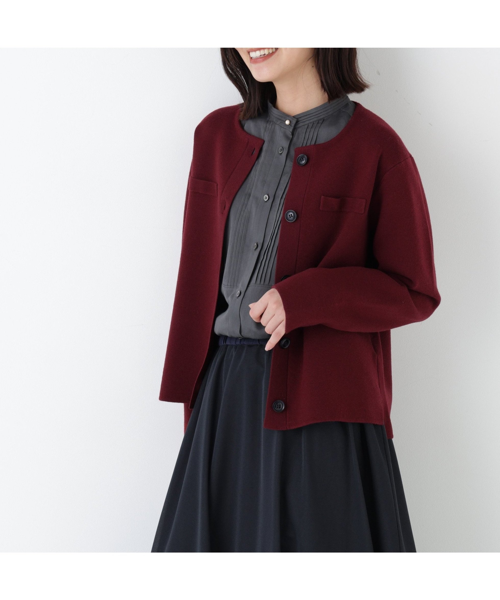 【ヒューマンウーマン/HUMAN WOMAN】のハイゲージミラノリブクルーネックジャケット 人気、トレンドファッション・服の通販 founy(ファニー) 　ファッション　Fashion　レディースファッション　Fashion for Women　アウター　Coat / Outerwear Collection　レディースジャケット・軽アウター　Jackets　おすすめ　Recommended / Our Picks　カーディガン　Cardigan, Knitwear　ジャケット　Jacket, Outerwear　スタンダード　Standard, Basic　スリット　Slit, Slit Detail　ポケット　Pocket, Pocket Detail　 other-1|ID: prp329100004828640 ipo3291000000035141993