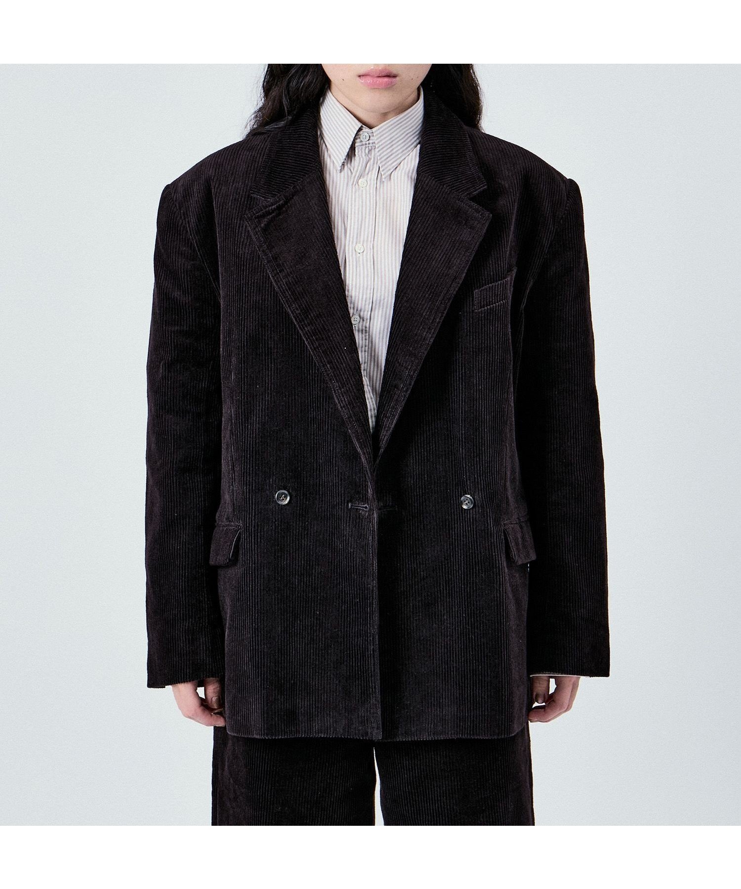 【アダム エ ロペ/ADAM ET ROPE'】の2WAY CORDUROY W JACKET UNISEX (SETUP対応) インテリア・キッズ・メンズ・レディースファッション・服の通販 founy(ファニー) 　ファッション　Fashion　レディースファッション　Fashion for Women　アウター　Coat / Outerwear Collection　レディースジャケット・軽アウター　Jackets　ヴィンテージ　Vintage Style　クラシック　Classic, Timeless Style　コーデュロイ　Corduroy, Cord Fabric　ショルダー　Shoulder, Shoulder Strap　ジャケット　Jacket, Outerwear　セットアップ　Set-Up, Coordinated Outfit　ダブル　Double, Double-Breasted　テーラード　Tailored, Tailored Fit　バランス　Balance, Style Balance　ビッグ　Big, Oversized　フォーマル　Formal, Dressy　ユニセックス　Unisex, Genderless　リラックス　Relax, Relaxed Fit　ルーズ　Loose, Oversized　おすすめ　Recommended / Our Picks　エレガント 上品　Elegant　ダークブラウン(20)|ID: prp329100004828653 ipo3291000000035142086