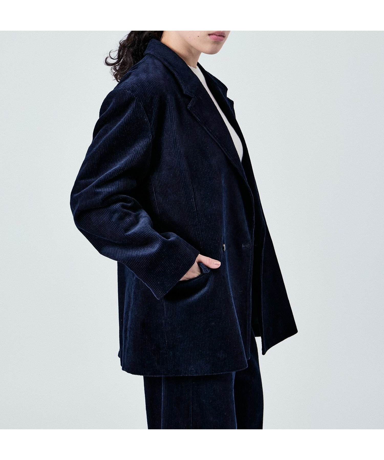 【アダム エ ロペ/ADAM ET ROPE'】の2WAY CORDUROY W JACKET UNISEX (SETUP対応) インテリア・キッズ・メンズ・レディースファッション・服の通販 founy(ファニー) 　ファッション　Fashion　レディースファッション　Fashion for Women　アウター　Coat / Outerwear Collection　レディースジャケット・軽アウター　Jackets　ヴィンテージ　Vintage Style　クラシック　Classic, Timeless Style　コーデュロイ　Corduroy, Cord Fabric　ショルダー　Shoulder, Shoulder Strap　ジャケット　Jacket, Outerwear　セットアップ　Set-Up, Coordinated Outfit　ダブル　Double, Double-Breasted　テーラード　Tailored, Tailored Fit　バランス　Balance, Style Balance　ビッグ　Big, Oversized　フォーマル　Formal, Dressy　ユニセックス　Unisex, Genderless　リラックス　Relax, Relaxed Fit　ルーズ　Loose, Oversized　おすすめ　Recommended / Our Picks　エレガント 上品　Elegant　ネイビー(40)|ID: prp329100004828653 ipo3291000000035142088