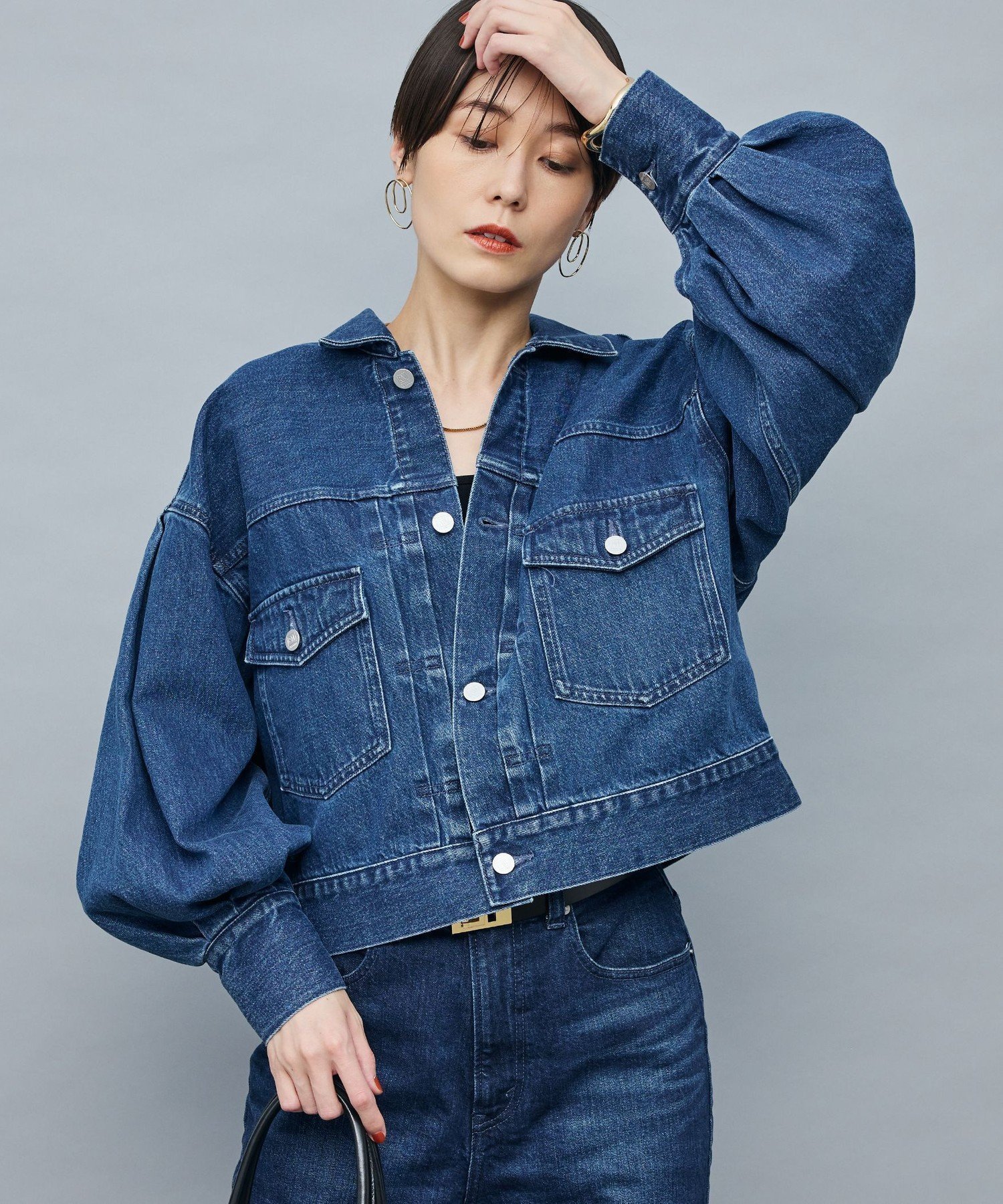 【ノーリーズ/NOLLEY'S】の【RM denim】袖ボリュームGジャン インテリア・キッズ・メンズ・レディースファッション・服の通販 founy(ファニー) 　ファッション　Fashion　レディースファッション　Fashion for Women　アウター　Coat / Outerwear Collection　2025年　2025　2025-2026秋冬・A/W　Autumn/Winter 2025–26 AW25–26　おすすめ　Recommended / Our Picks　ショート　Short, Short Length　ストレッチ　Stretch, Stretchy Fabric　人気　Popular, Best Seller　冬　Winter / This Winter　インディゴブルー|ID: prp329100004828657 ipo3291000000035142120