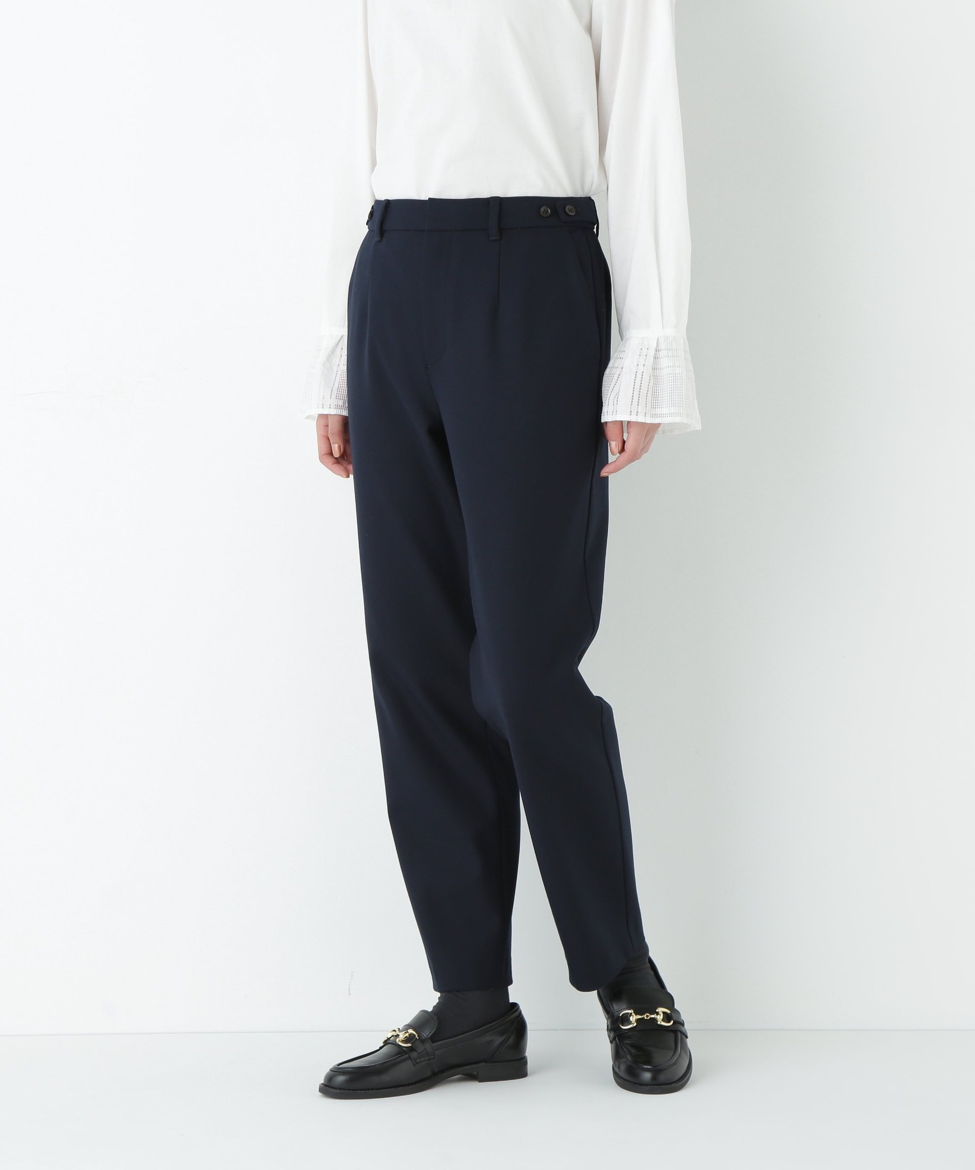 【ヒューマンウーマン/HUMAN WOMAN】の≪ウォーム素材≫裏起毛ストレートパンツ インテリア・キッズ・メンズ・レディースファッション・服の通販 founy(ファニー) 　ファッション　Fashion　レディースファッション　Fashion for Women　パンツ　Pants & Trousers　アクリル　Acrylic Material　ウォーム　Warm Fabric　スタンダード　Standard, Basic　ストレッチ　Stretch, Stretchy Fabric　ストレート　Straight, Straight Cut　ソックス　Socks, Hosiery　チェック　Check, Plaid, Tartan　定番　Standard, Basic Item　バランス　Balance, Style Balance　無地　Plain, Solid Color　ロング　Long, Long-Length　おすすめ　Recommended / Our Picks　ネイビー|ID: prp329100004828673 ipo3291000000035142295