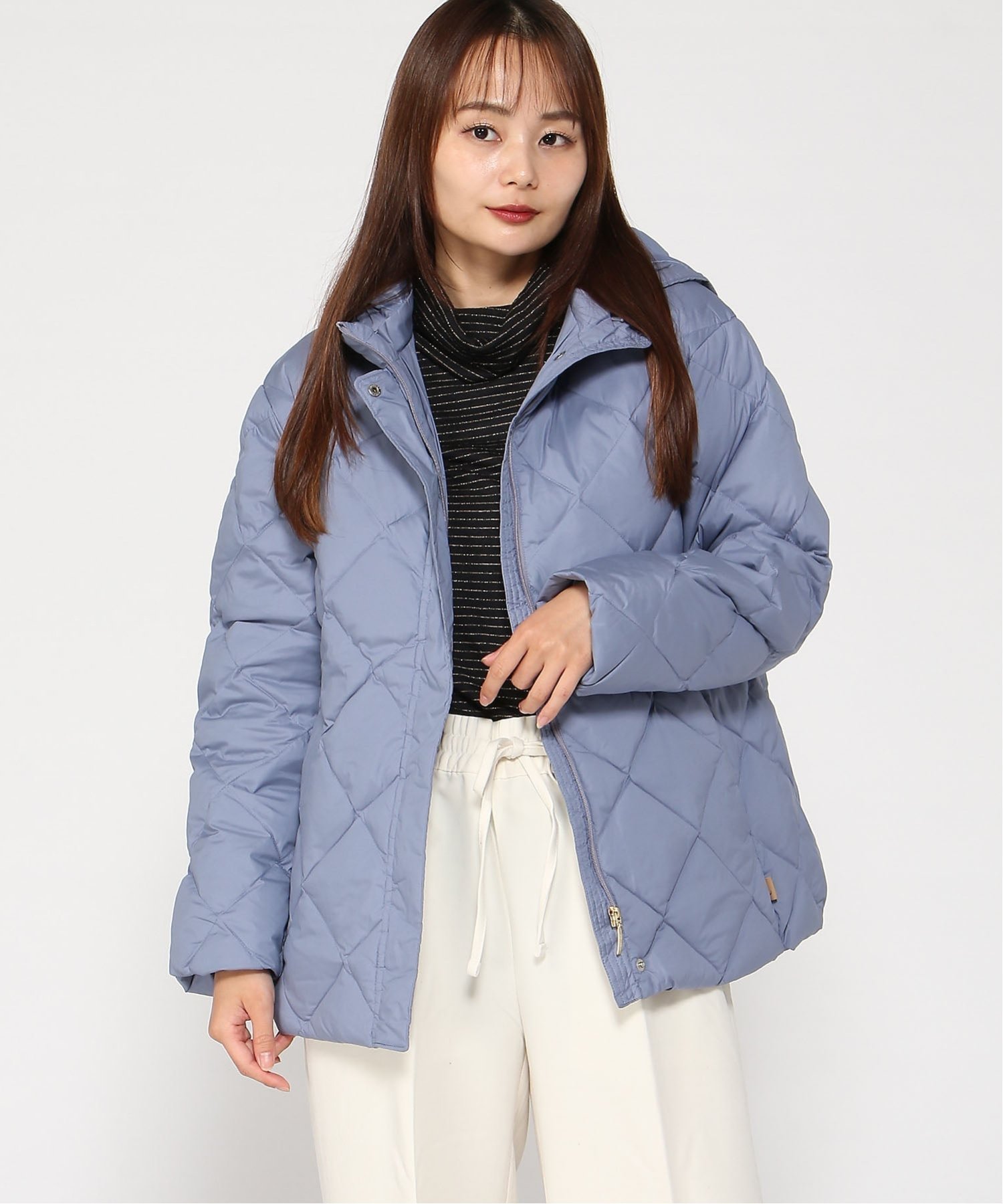 【クロコダイル/CROCODILE】の2WAYフード ダウンジャケット インテリア・キッズ・メンズ・レディースファッション・服の通販 founy(ファニー) 　ファッション　Fashion　レディースファッション　Fashion for Women　アウター　Coat / Outerwear Collection　レディースジャケット・軽アウター　Jackets　ジャケット　Jacket, Outerwear　ダウン　Down, Puffer　フロント　Front, Front Design　ポケット　Pocket, Pocket Detail　ブルー|ID: prp329100004828683 ipo3291000000035142469