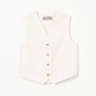 【エリオポール/heliopole】のEMBROIDERY LACE VEST 人気、トレンドファッション・服の通販 founy(ファニー) ファッション Fashion レディースファッション Fashion for Women アウター Coat / Outerwear Collection トップス・カットソー Cut & Sew Tops ベスト&ジレ / 重ね着スタイル Vests & Gilets コンパクト Compact, Small Size デニム Denim, Jeans Material レース Lace, Lace Fabric thumbnail アイボリー|ID: prp329100004828696 ipo3291000000035142555
