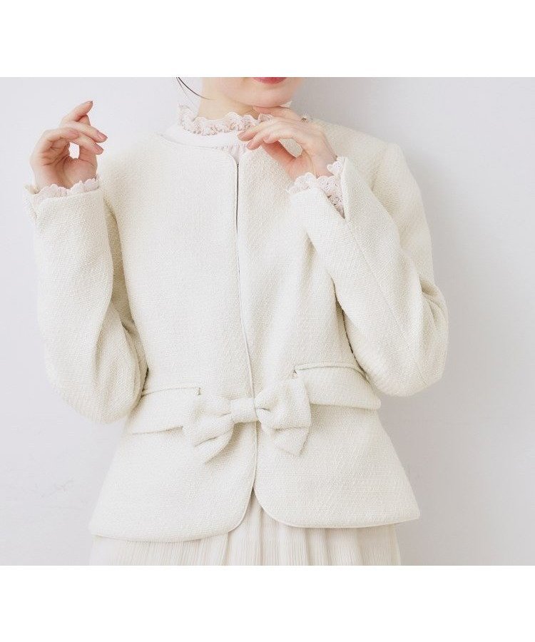 【クチュール ブローチ/Couture Brooch】の【ハレの日・通勤】カルゼスラブツイードジャケット 人気、トレンドファッション・服の通販 founy(ファニー) 　ファッション　Fashion　レディースファッション　Fashion for Women　アウター　Coat / Outerwear Collection　レディースジャケット・軽アウター　Jackets　2026年　2026　ジャケット　Jacket, Outerwear　スマート　Smart, Elegant　セレモニー　Ceremony　ツイード　Twill, Twill Weave　フラップ　Flap, Flap Pocket　ペプラム　Peplum, Flared Hem　ポケット　Pocket, Pocket Detail　リボン　Ribbon, Bow　エレガント 上品　Elegant　ビジネス 仕事 通勤　Business / Work / Commuting　 other-1|ID: prp329100004828699 ipo3291000000035142609