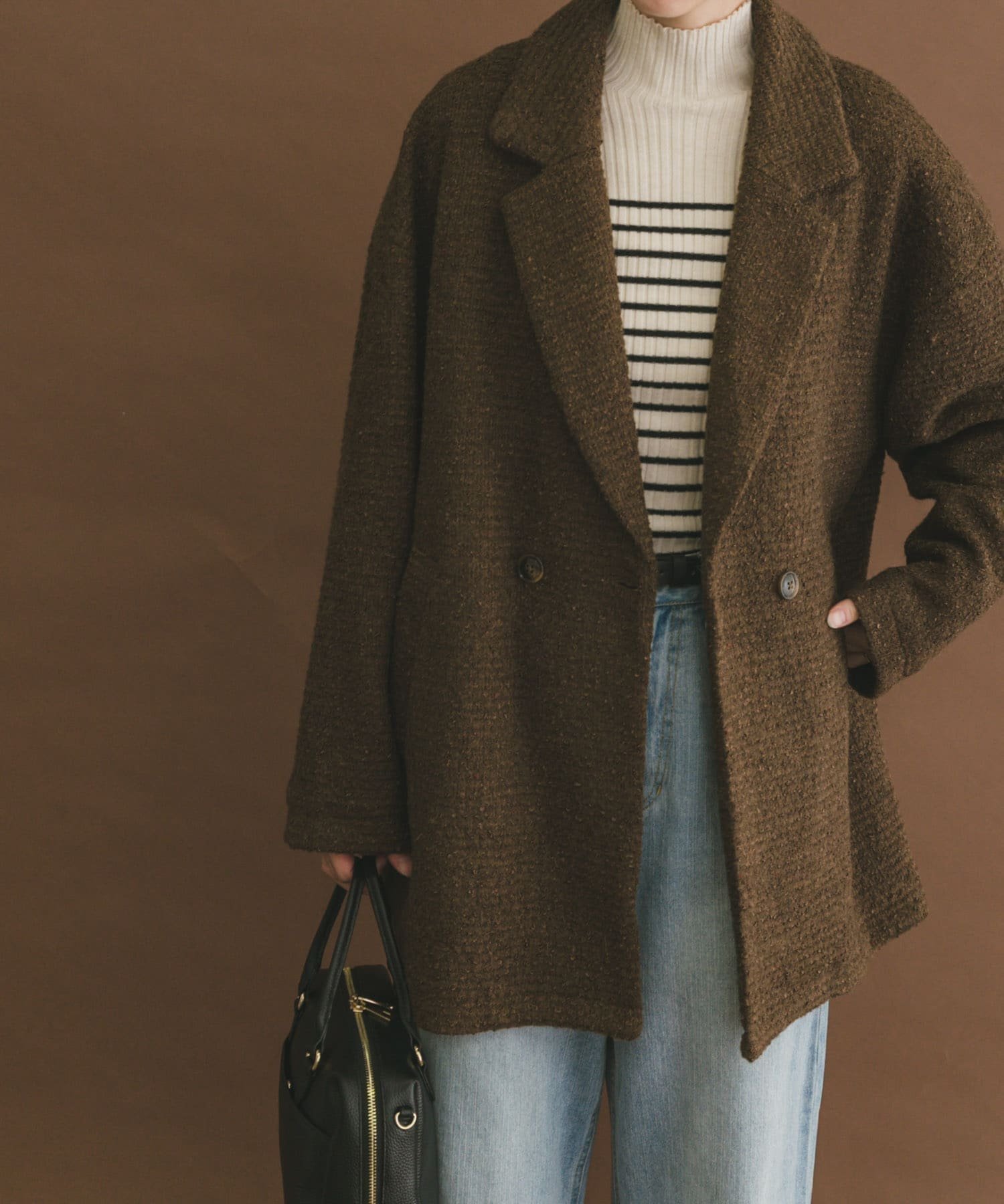 【アイテムズアーバンリサーチ/ITEMS URBAN RESEARCH】のオーバーサイズジャケット インテリア・キッズ・メンズ・レディースファッション・服の通販 founy(ファニー) ファッション Fashion レディースファッション Fashion for Women アウター Coat / Outerwear Collection レディースジャケット・軽アウター Jackets 2025年 2025 2025-2026秋冬・A/W Autumn/Winter 2025–26 AW25–26 冬 Winter / This Winter クラシック Classic, Timeless Style ショルダー Shoulder, Shoulder Strap チェック Check, Plaid, Tartan トレンド Trend, Trending Now ドロップ Drop Shoulder, Dropped Style エレガント 上品 Elegant 無地 Plain, Solid Color A/W・秋冬 Autumn/Winter ブラウン|ID: prp329100004828703 ipo3291000000035142651