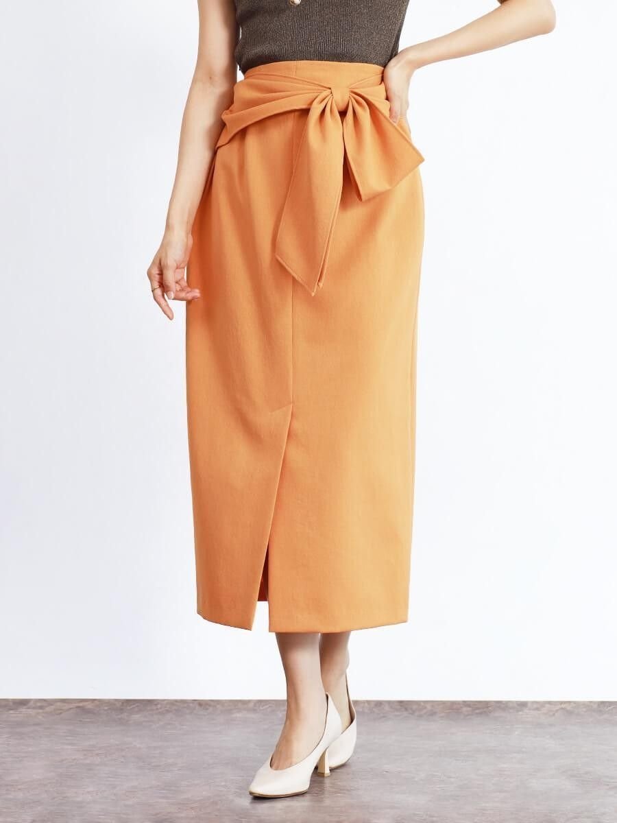 【ヴァン/Vin】のウエストリボンタイトスカート 人気、トレンドファッション・服の通販 founy(ファニー) 　ファッション　Fashion　レディースファッション　Fashion for Women　スカート　Skirts　スリット　Slit, Slit Detail　フィット　Fit, Slim Fit　フロント　Front, Front Design　リブニット　Rib Knit, Ribbed Knit　リボン　Ribbon, Bow　ロング　Long, Long-Length　エレガント 上品　Elegant　 other-1|ID: prp329100004828709 ipo3291000000035142706