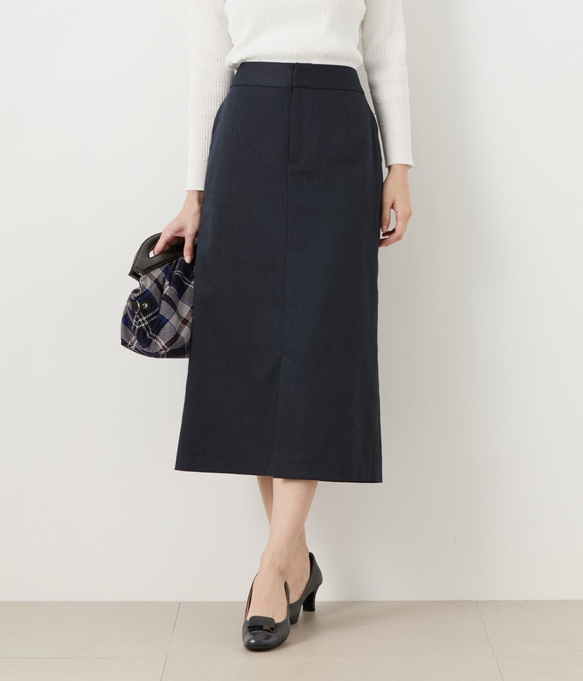 【ニューヨーカー/NEWYORKER】の【ウォッシャブル】ポリエステルリネンコード ロングストレートスカート インテリア・キッズ・メンズ・レディースファッション・服の通販 founy(ファニー) 　ファッション　Fashion　レディースファッション　Fashion for Women　スカート　Skirts　ウォッシャブル　Machine Washable　春　Spring　クラシカル　Classical, Vintage-Inspired　シンプル　Simple, Minimal　ストレッチ　Stretch, Stretchy Fabric　ストレート　Straight, Straight Cut　スリット　Slit, Slit Detail　セットアップ　Set-Up, Coordinated Outfit　ベスト　Vest, Waistcoat　ポケット　Pocket, Pocket Detail　リネン　Linen, Linen Fabric　ロング　Long, Long-Length　S/S・春夏　SS, Spring/Summer, Warm Season　夏　Summer　ネイビー|ID: prp329100004828713 ipo3291000000035142747