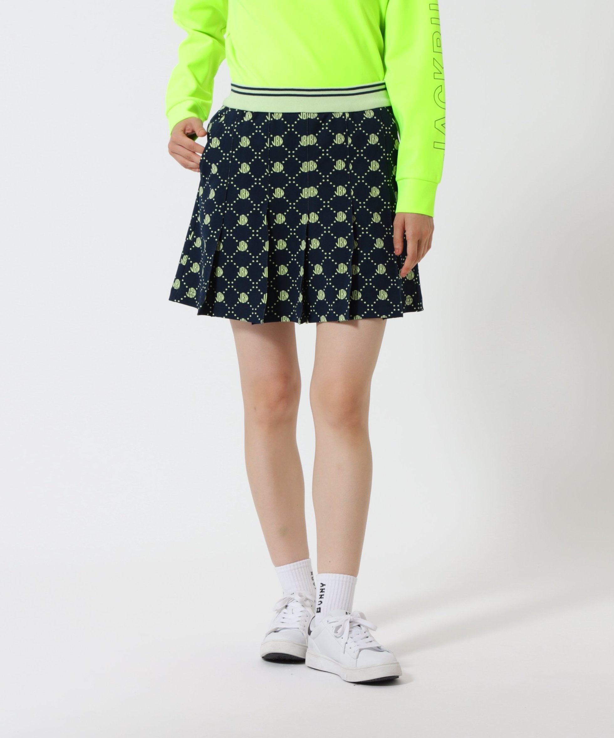 【ジャックバニー/Jack Bunny】のロゴ モノグラムジャガードスカート インテリア・キッズ・メンズ・レディースファッション・服の通販 founy(ファニー) 　ファッション　Fashion　レディースファッション　Fashion for Women　スカート　Skirts　おすすめ　Recommended / Our Picks　インナー　Innerwear　ゴルフ　Golf　ブルゾン　Blouson, Bomber Jacket　プリーツ　Pleats, Pleated　人気　Popular, Best Seller　ネイビー|ID: prp329100004828717 ipo3291000000035142797