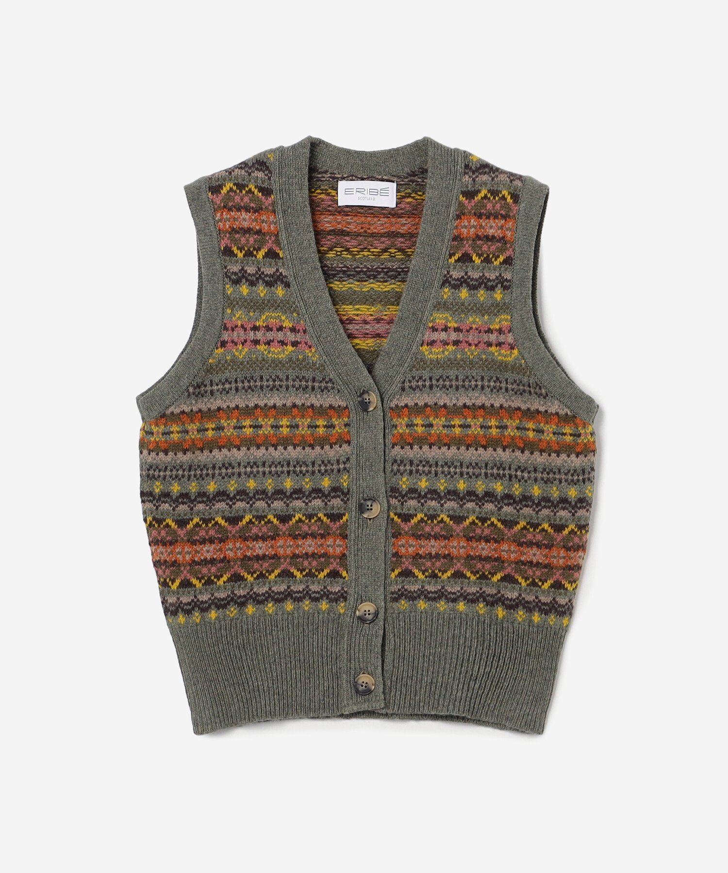 【ビショップ/Bshop】のフェアアイル Vネックニットベスト WOMEN インテリア・キッズ・メンズ・レディースファッション・服の通販 founy(ファニー) 　ファッション　Fashion　レディースファッション　Fashion for Women　アウター　Coat / Outerwear Collection　トップス・カットソー　Cut & Sew Tops　ニット　Knit Tops & Sweaters　ベスト&ジレ / 重ね着スタイル　Vests & Gilets　Vネックトップス　V-Neck Tops / V-Cut Neckline Shirts　カラフル　Colorful Design　テクスチャー　Texture, Textured Fabric　フィット　Fit, Slim Fit　フロント　Front, Front Design　ベスト　Vest, Waistcoat　ミックス　Mix, Mixed Style　レギュラー　Regular, Standard Fit　GREY系1|ID: prp329100004828729 ipo3291000000035143008