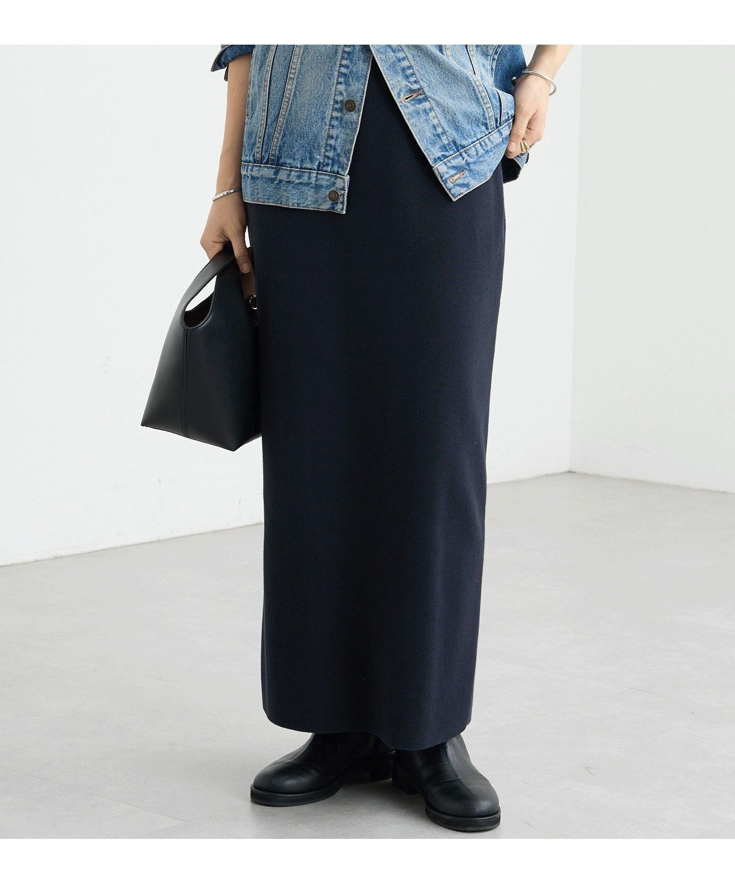 【リヴドロワ/RIVE DROITE】の【楽ちん美シルエット】コットンストレッチニットスカート 人気、トレンドファッション・服の通販 founy(ファニー) 　ファッション　Fashion　レディースファッション　Fashion for Women　スカート　Skirts　ストレッチ　Stretch, Stretchy Fabric　ポケット　Pocket, Pocket Detail　楽ちん　Easy Fit, Comfortable　再入荷　Restock / Back in Stock　おすすめ　Recommended / Our Picks　エレガント 上品　Elegant　 other-1|ID: prp329100004828731 ipo3291000000035143020