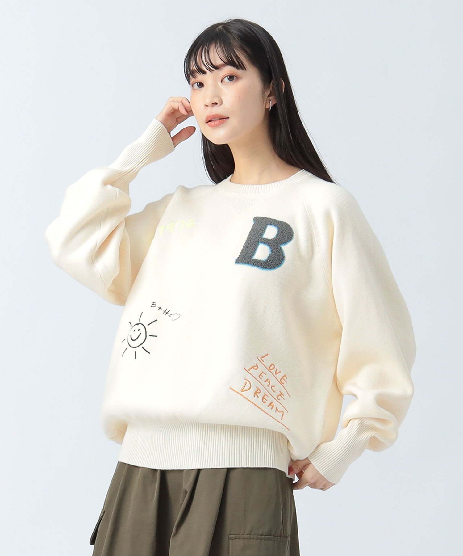 【ビームス ハート/BEAMS HEART】のスウェットライク ロゴ刺繍 ニット インテリア・キッズ・メンズ・レディースファッション・服の通販 founy(ファニー) ファッション Fashion レディースファッション Fashion for Women トップス・カットソー Cut & Sew Tops ニット Knit Tops & Sweaters レディースパーカー・カジュアルフーディー Casual Hoodies & Sweatshirts スウェット・クルーネックトップス Sweatshirts & Crewnecks / Relaxed Fit Sweat Tops インナー Innerwear シンプル Simple, Minimal スウェット / スエット Sweatshirt, Sweatwear ストレート Straight, Straight Cut タートル Turtleneck, Turtle Collar ロング Long, Long-Length OFF WHITE|ID: prp329100004828744 ipo3291000000035143191