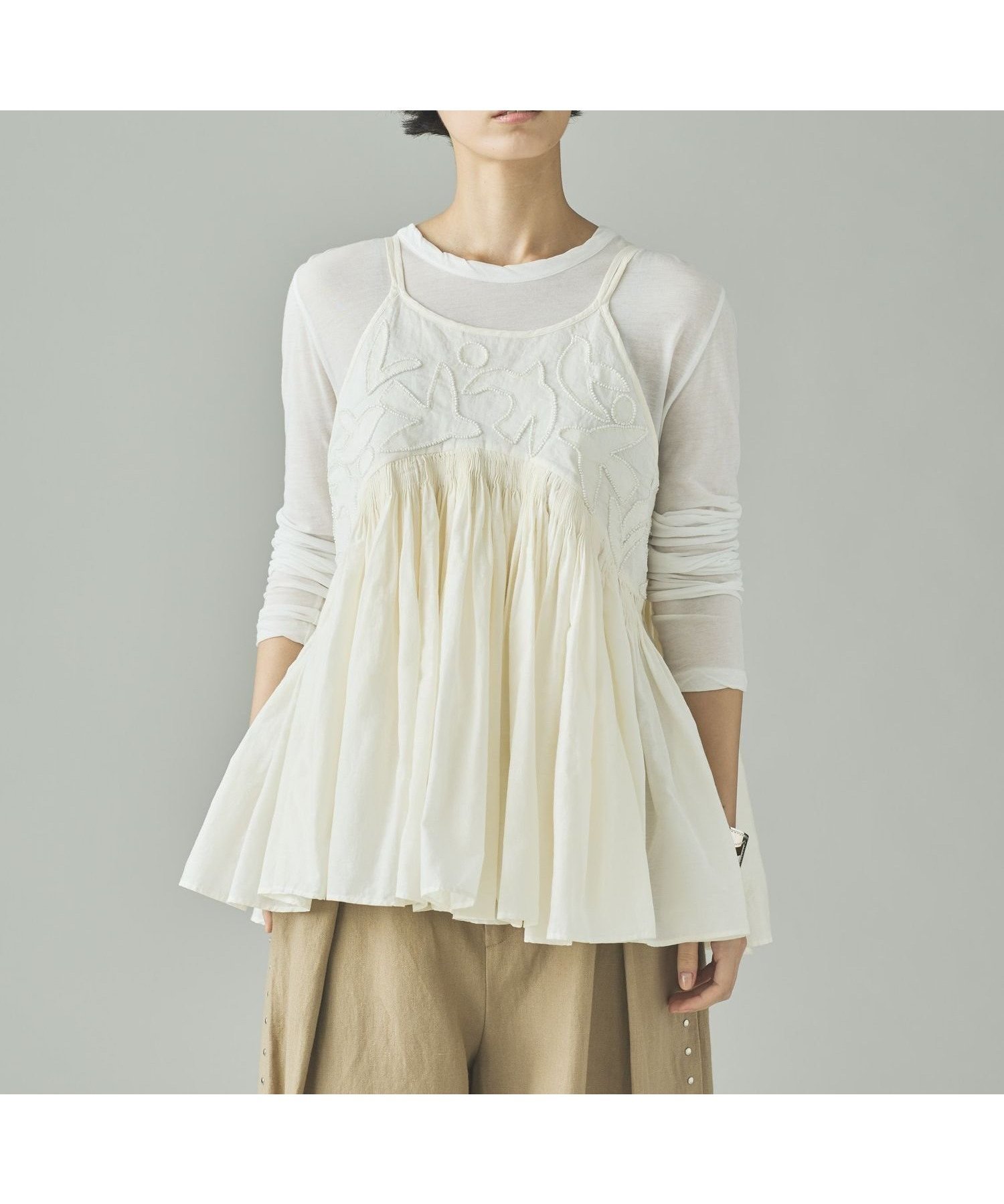 【カレンソロジー/Curensology】のバードシシュウキャミソール インテリア・キッズ・メンズ・レディースファッション・服の通販 founy(ファニー) 　ファッション　Fashion　レディースファッション　Fashion for Women　トップス・カットソー　Cut & Sew Tops　キャミソール&ノースリーブ　Camisoles & Sleeveless Tops　インド　Indian Textile　インナー　Innerwear　エレガント 上品　Elegant　オーガンジー　Organza Fabric　キャミソール　Camisole, Spaghetti Strap Top　シルク　Silk, 100% Silk　スラックス　Slacks, Dress Pants　デニム　Denim, Jeans Material　ハンド　Hand, Handmade　ラップ　Wrap, Wrap Design　ロング　Long, Long-Length　ホワイト|ID: prp329100004828757 ipo3291000000035143320