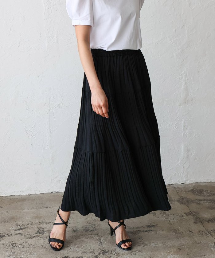 【ヴィータフェリーチェ/VitaFelice】のプリーツティアードスカート インテリア・キッズ・メンズ・レディースファッション・服の通販 founy(ファニー) https://founy.com/ ファッション Fashion レディースファッション Fashion for Women スカート Skirts ティアードスカート Tiered Skirts エレガント 上品 Elegant シンプル Simple, Minimal チェック Check, Plaid, Tartan ティアード Tiered, Tiered Style トレンド Trend, Trending Now バランス Balance, Style Balance プリーツ Pleats, Pleated 無地 Plain, Solid Color リラックス Relax, Relaxed Fit 再入荷 Restock / Back in Stock |ID: prp329100004828764 ipo3291000000035143357