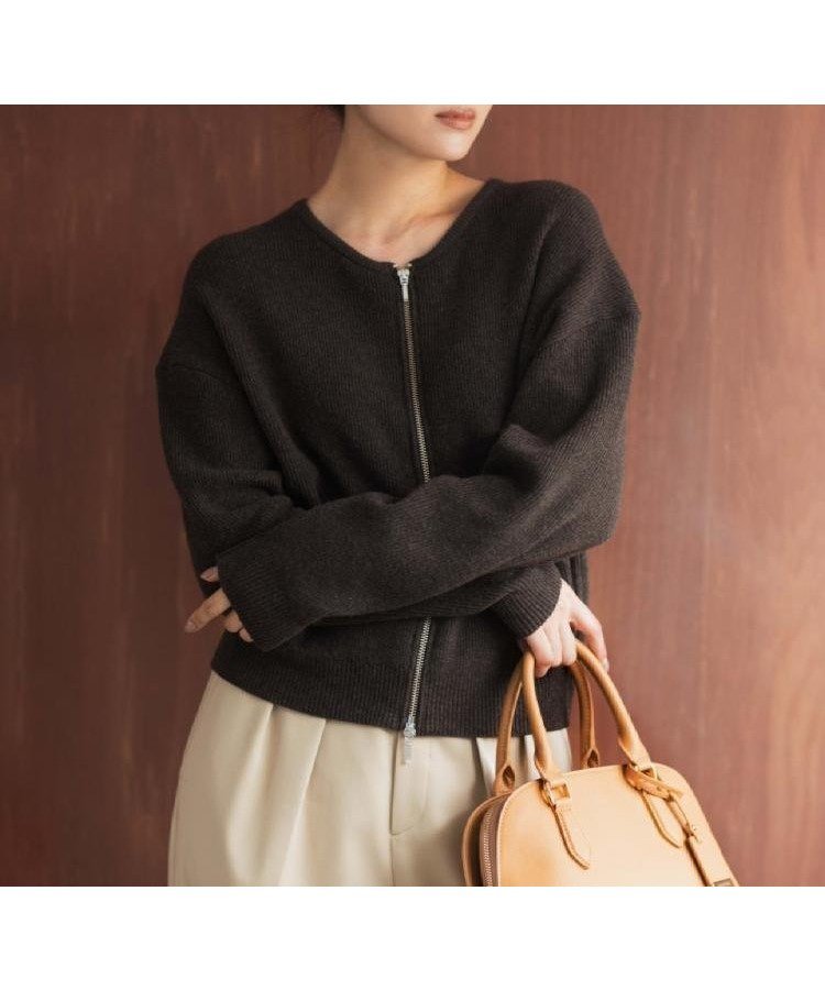 【アンタイトル/UNTITLED】の【ゆったりサイズ/着丈短め】ジップニットカーディガン インテリア・キッズ・メンズ・レディースファッション・服の通販 founy(ファニー) ファッション Fashion レディースファッション Fashion for Women トップス・カットソー Cut & Sew Tops ニット Knit Tops & Sweaters カーディガン・羽織り Layered Style Cardigans おすすめ Recommended / Our Picks イタリア Italy インナー Innerwear カーディガン Cardigan, Knitwear スニーカー Sneakers, Trainers スマート Smart, Elegant トレンド Trend, Trending Now バランス Balance, Style Balance ミックス Mix, Mixed Style リラックス Relax, Relaxed Fit ブラウン|ID: prp329100004828765 ipo3291000000035143364