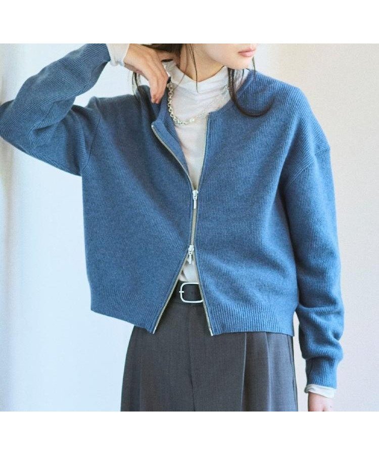 【アンタイトル/UNTITLED】の【ゆったりサイズ/着丈短め】ジップニットカーディガン インテリア・キッズ・メンズ・レディースファッション・服の通販 founy(ファニー) ファッション Fashion レディースファッション Fashion for Women トップス・カットソー Cut & Sew Tops ニット Knit Tops & Sweaters カーディガン・羽織り Layered Style Cardigans おすすめ Recommended / Our Picks イタリア Italy インナー Innerwear カーディガン Cardigan, Knitwear スニーカー Sneakers, Trainers スマート Smart, Elegant トレンド Trend, Trending Now バランス Balance, Style Balance ミックス Mix, Mixed Style リラックス Relax, Relaxed Fit ブルー|ID: prp329100004828765 ipo3291000000035143365