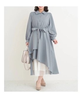 【ジェイ アンド シュプール/Re J&SUPURE】の裾チュールアシメ切り替えシャツワンピース 人気、トレンドファッション・服の通販 founy(ファニー) ファッション Fashion レディースファッション Fashion for Women ワンピース Dresses シャツワンピース / 1枚で着映えコーデ Shirt Dresses アクセサリー Fashion Accessories アシンメトリー Asymmetrical Style サンダル Sandals, Summer Shoes スキッパー Skipper, Open Collar チュール Tulip, Tulip Motif フェミニン Feminine, Girly フレア Flare, Flared ポケット Pocket, Pocket Detail リボン Ribbon, Bow おすすめ Recommended / Our Picks |ID:prp329100004828784