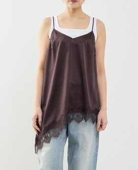 【ソフィット/Soffitto】のレイヤードキャミワンピース 人気、トレンドファッション・服の通販 founy(ファニー) ファッション Fashion レディースファッション Fashion for Women ワンピース Dresses キャミソールワンピース Camisole Dresses キャミワンピース Cami Dress, Slip Dress サテン Satin, Glossy Fabric シルク Silk, 100% Silk スウェット / スエット Sweatshirt, Sweatwear トレンド Trend, Trending Now リラックス Relax, Relaxed Fit レース Lace, Lace Fabric エレガント 上品 Elegant |ID:prp329100004828786