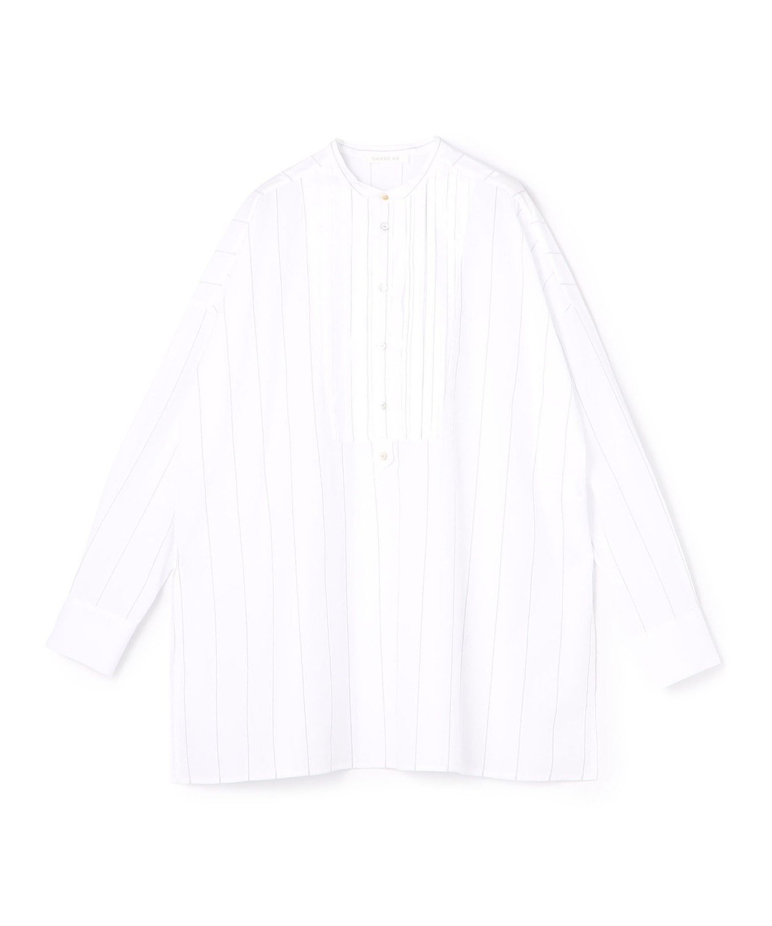 【トゥモローランド/TOMORROWLAND】のコットン スタンドカラー ブザムシャツ インテリア・キッズ・メンズ・レディースファッション・服の通販 founy(ファニー) 　ファッション　Fashion　レディースファッション　Fashion for Women　トップス・カットソー　Cut & Sew Tops　シャツ・ブラウス・オフィスカジュアル　Elegant Blouses & Button-Ups　スタンド　Stand Collar, Upright Stand　バランス　Balance, Style Balance　冬　Winter / This Winter　夏　Summer　12 ホワイト系|ID: prp329100004828788 ipo3291000000035143692