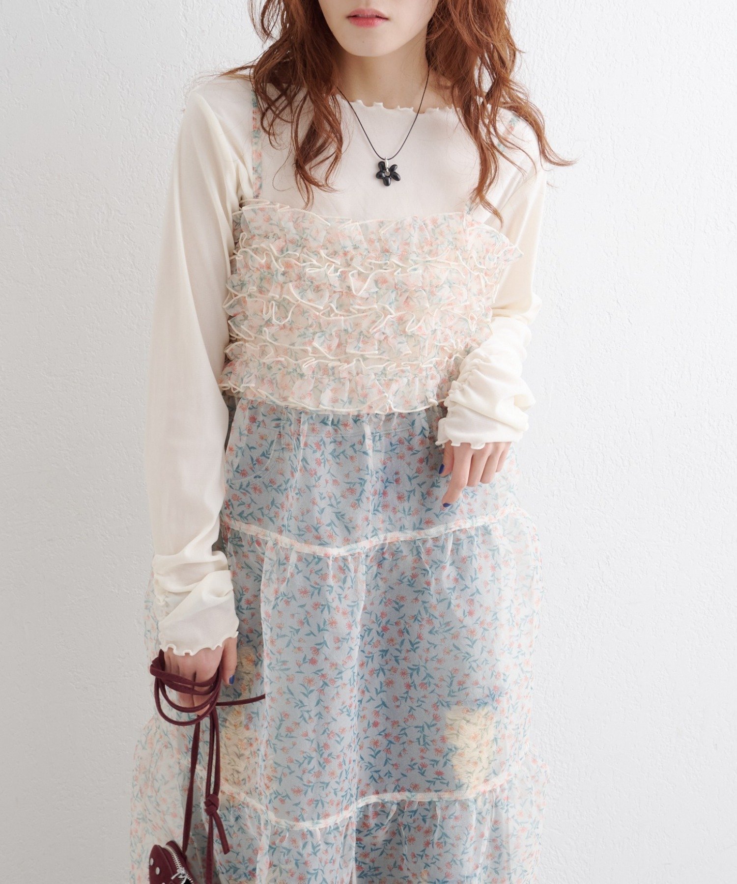 【パルグループ/PAL GROUP】の【w closet】オーガンジーキャミワンピース インテリア・キッズ・メンズ・レディースファッション・服の通販 founy(ファニー) 　ファッション　Fashion　レディースファッション　Fashion for Women　ワンピース　Dresses　キャミソールワンピース　Camisole Dresses　インナー　Innerwear　オーガンジー　Organza Fabric　カットソー　Cut and Sewn Top　ギャザー　Gathered, Ruffled　タートル　Turtleneck, Turtle Collar　フリル　Frill, Ruffle　ロング　Long, Long-Length　再入荷　Restock / Back in Stock　オレンジ|ID: prp329100004828789 ipo3291000000035143696