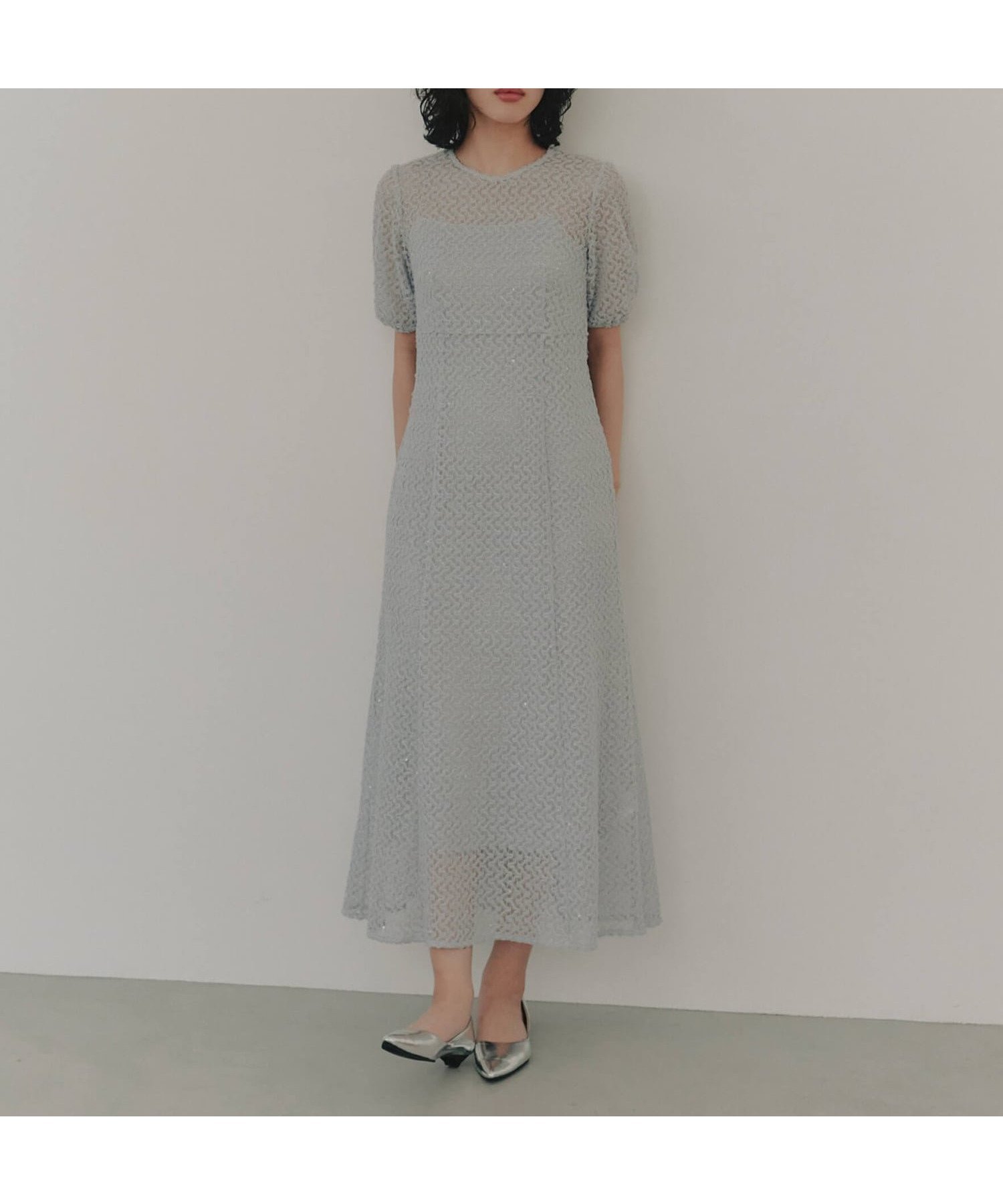 【カエン/Kaene】のスパンコールレースドレス インテリア・キッズ・メンズ・レディースファッション・服の通販 founy(ファニー) 　ファッション　Fashion　レディースファッション　Fashion for Women　ワンピース　Dresses　フォーマル・パーティードレス・結婚式用ドレス　Elegant & Casual Dresses　インナー　Innerwear　スパンコール　Sequins, Sequin Embellishment　ドレス　Dress, One-Piece　フィット　Fit, Slim Fit　ポケット　Pocket, Pocket Detail　レース　Lace, Lace Fabric　サックス|ID: prp329100004828798 ipo3291000000035143814