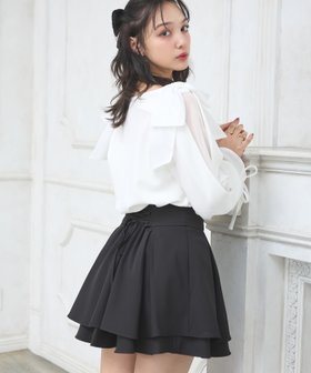 【イング/INGNI】のBackレースUPタックフレアスカート 人気、トレンドファッション・服の通販 founy(ファニー) ファッション Fashion レディースファッション Fashion for Women スカート Skirts Aライン・フレアスカート A-Line & Flared Skirts カットソー Cut and Sewn Top ガーリー Girly, Feminine Style コンパクト Compact, Small Size サイドジップ Side Zip, Side Zipper シンプル Simple, Minimal スマホ Smartphone, Mobile Device フレア Flare, Flared ミニスカート Mini Skirt, Short Skirt レース Lace, Lace Fabric |ID:prp329100004828802