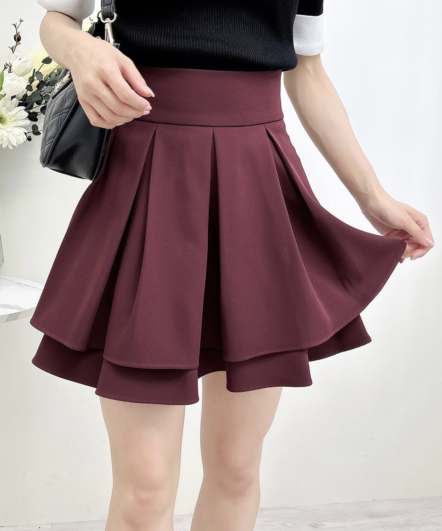 【イング/INGNI】のBackレースUPタックフレアスカート インテリア・キッズ・メンズ・レディースファッション・服の通販 founy(ファニー) ファッション Fashion レディースファッション Fashion for Women スカート Skirts Aライン・フレアスカート A-Line & Flared Skirts カットソー Cut and Sewn Top ガーリー Girly, Feminine Style コンパクト Compact, Small Size サイドジップ Side Zip, Side Zipper シンプル Simple, Minimal スマホ Smartphone, Mobile Device フレア Flare, Flared ミニスカート Mini Skirt, Short Skirt レース Lace, Lace Fabric ボルドー|ID: prp329100004828802 ipo3291000000035143888