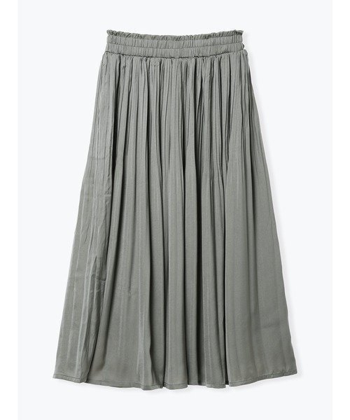 【ルディックパーク/LUDIC PARK】のサテンギャザーロングスカート インテリア・キッズ・メンズ・レディースファッション・服の通販 founy(ファニー) 　ファッション　Fashion　レディースファッション　Fashion for Women　スカート　Skirts　ロングスカート　Long Skirts / Maxi & Midi Skirts　ギャザー　Gathered, Ruffled　サテン　Satin, Glossy Fabric　スウェット / スエット　Sweatshirt, Sweatwear　ロング　Long, Long-Length　エレガント 上品　Elegant　濃グレー|ID: prp329100004828808 ipo3291000000035143950