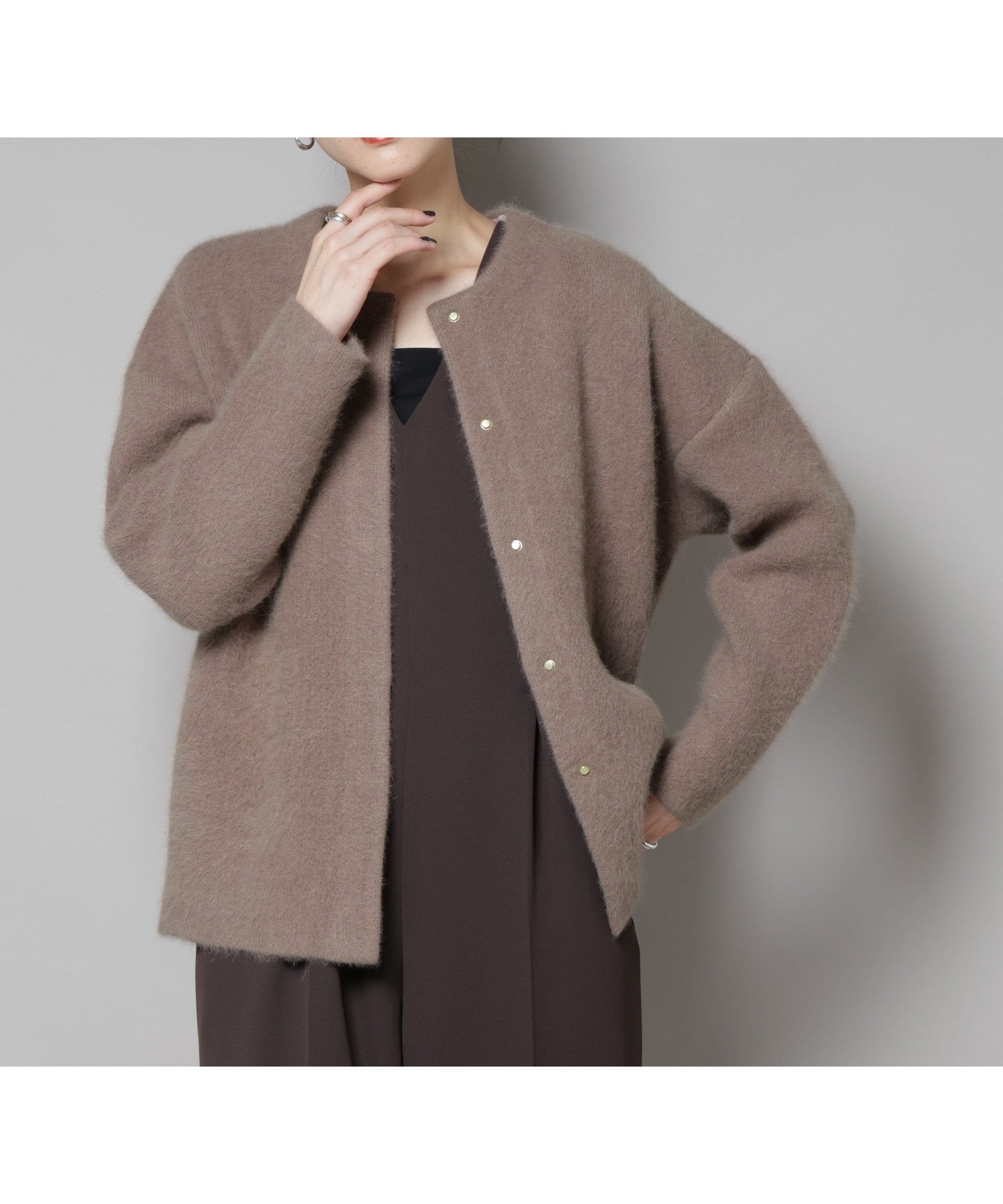 【ナノ ユニバース/nano universe】のウォッシャブルフォックスリバーニットジャケット インテリア・キッズ・メンズ・レディースファッション・服の通販 founy(ファニー) 　ファッション　Fashion　レディースファッション　Fashion for Women　アウター　Coat / Outerwear Collection　レディースジャケット・軽アウター　Jackets　洗える　Machine Washable　カーディガン　Cardigan, Knitwear　ジャケット　Jacket, Outerwear　ドット　Polka Dot, Dot Pattern　人気　Popular, Best Seller　フォックス　Fox, Fox Fur　フォルム　Silhouette, Form　ミドル　Middle Length, Mid Height　A/W・秋冬　Autumn/Winter　おすすめ　Recommended / Our Picks　2025年　2025　2025-2026秋冬・A/W　Autumn/Winter 2025–26 AW25–26　モカ3|ID: prp329100004828809 ipo3291000000035143961