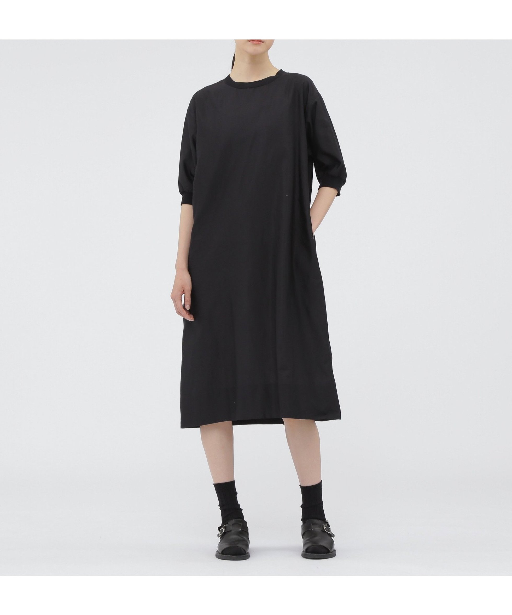 【マーガレットハウエル/MARGARET HOWELL】のWASHABLE SILK POPLIN DRESS インテリア・キッズ・メンズ・レディースファッション・服の通販 founy(ファニー) 　ファッション　Fashion　レディースファッション　Fashion for Women　ワンピース　Dresses　フォーマル・パーティードレス・結婚式用ドレス　Elegant & Casual Dresses　エアリー　Airy Texture　シルク　Silk, 100% Silk　トレーナー　Sweatshirt, Trainer　ドレス　Dress, One-Piece　エレガント 上品　Elegant　BLACK|ID: prp329100004828817 ipo3291000000035144054