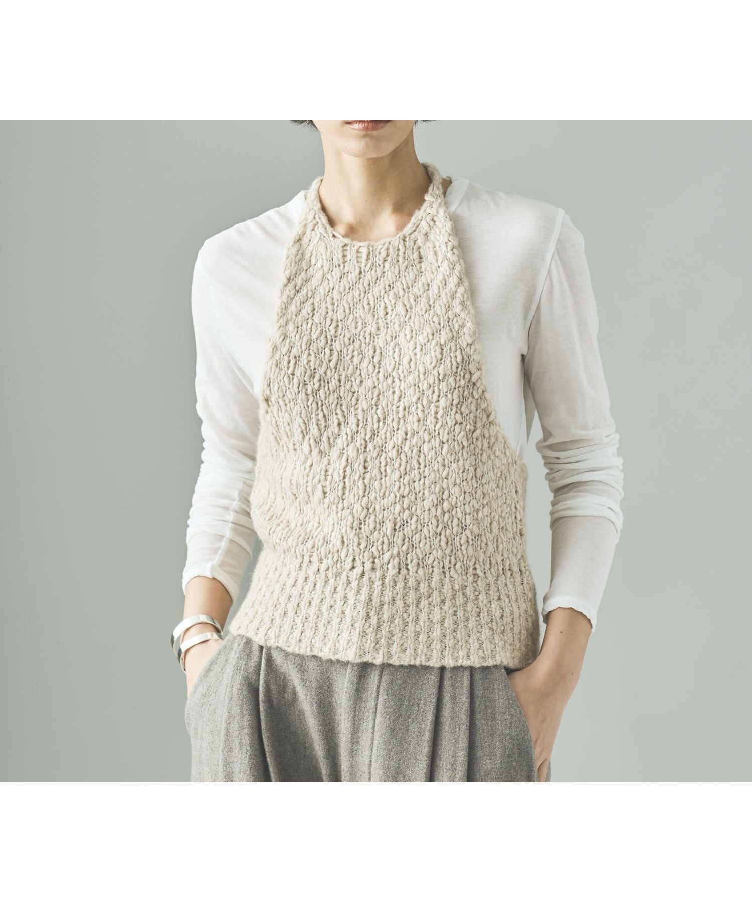 【カレンソロジー/Curensology】のホルターネックニットプルオーバー インテリア・キッズ・メンズ・レディースファッション・服の通販 founy(ファニー) 　ファッション　Fashion　レディースファッション　Fashion for Women　トップス・カットソー　Cut & Sew Tops　ニット　Knit Tops & Sweaters　カジュアルプルオーバー・ニットトップス　Pullovers & Knit Tops / Casual Pullovers　エレガント 上品　Elegant　カットソー　Cut and Sewn Top　ハンド　Hand, Handmade　エクリュ03|ID: prp329100004828818 ipo3291000000035144056