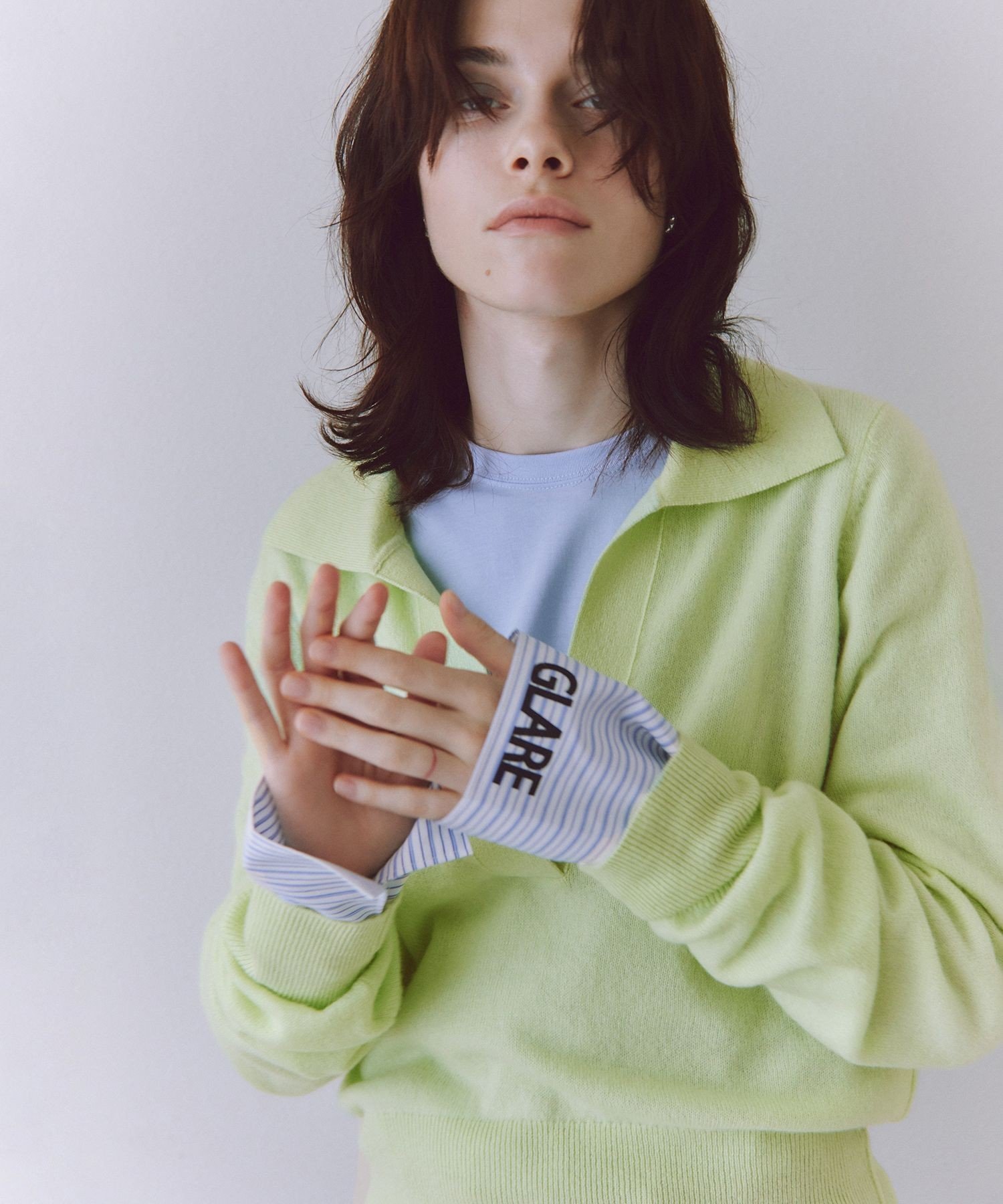 【アダム エ ロペ/ADAM ET ROPE'】のカシミヤポロニット インテリア・キッズ・メンズ・レディースファッション・服の通販 founy(ファニー) 　ファッション　Fashion　レディースファッション　Fashion for Women　トップス・カットソー　Cut & Sew Tops　ニット　Knit Tops & Sweaters　シンプル　Simple, Minimal　スカーフ　Scarf, Neckwear　スラックス　Slacks, Dress Pants　セーター　Sweater, Knitwear　ダウン　Down, Puffer　デニム　Denim, Jeans Material　マニッシュ　Mannish, Boyish　エレガント 上品　Elegant　2025年　2025　2025-2026秋冬・A/W　Autumn/Winter 2025–26 AW25–26　ライトグリーン(33)|ID: prp329100004828824 ipo3291000000035144085