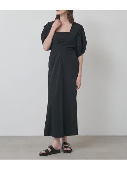 【スタイリング/styling】の【S/S(エスバイエス)】2WAYロングワンピース ウォッシャブル・UV・接触冷感 インテリア・キッズ・メンズ・レディースファッション・服の通販 founy(ファニー) 　ファッション　Fashion　レディースファッション　Fashion for Women　ワンピース　Dresses　ウォッシャブル　Machine Washable　ギャザー　Gathered, Ruffled　スマート　Smart, Elegant　スリム　Slim, Slim Fit　スリーブ　Sleeve, Long Sleeve / Short Sleeve　フェミニン　Feminine, Girly　フレア　Flare, Flared　フロント　Front, Front Design　ロング　Long, Long-Length　S/S・春夏　SS, Spring/Summer, Warm Season　夏　Summer　エレガント 上品　Elegant　BLK[009]|ID: prp329100004828825 ipo3291000000035144087